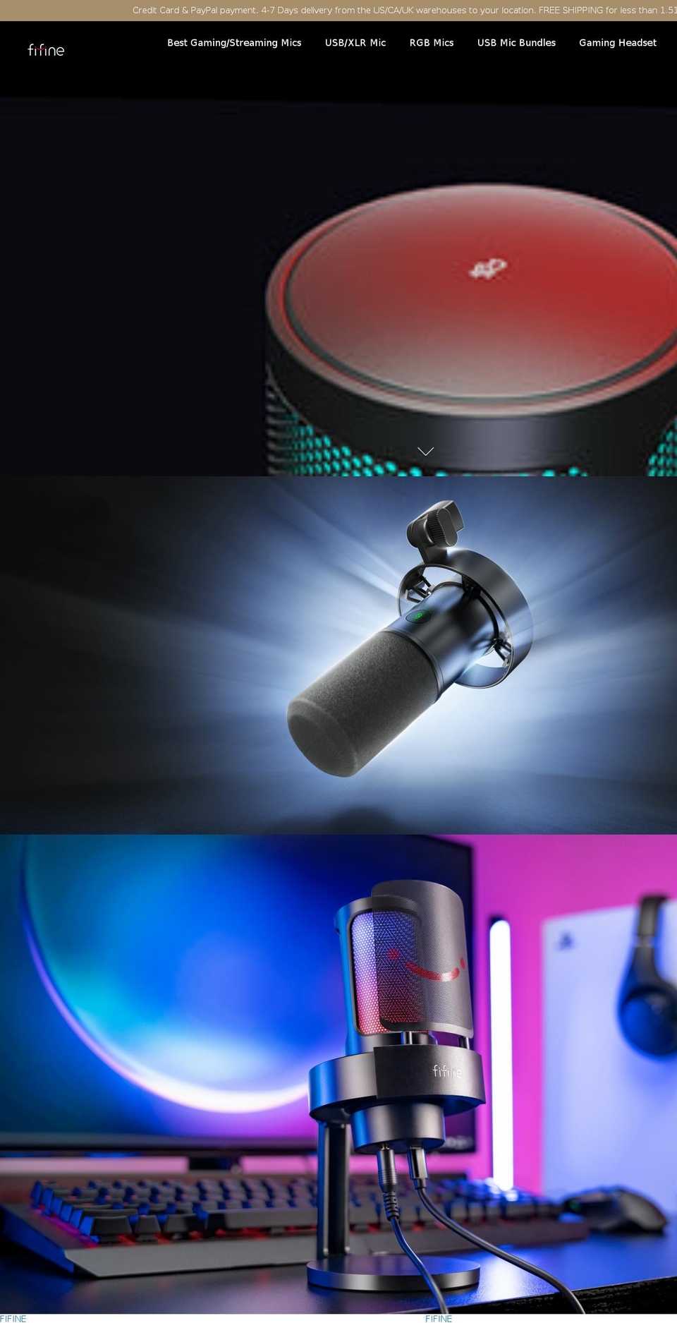 fifinemicrophonedeals.com shopify website screenshot