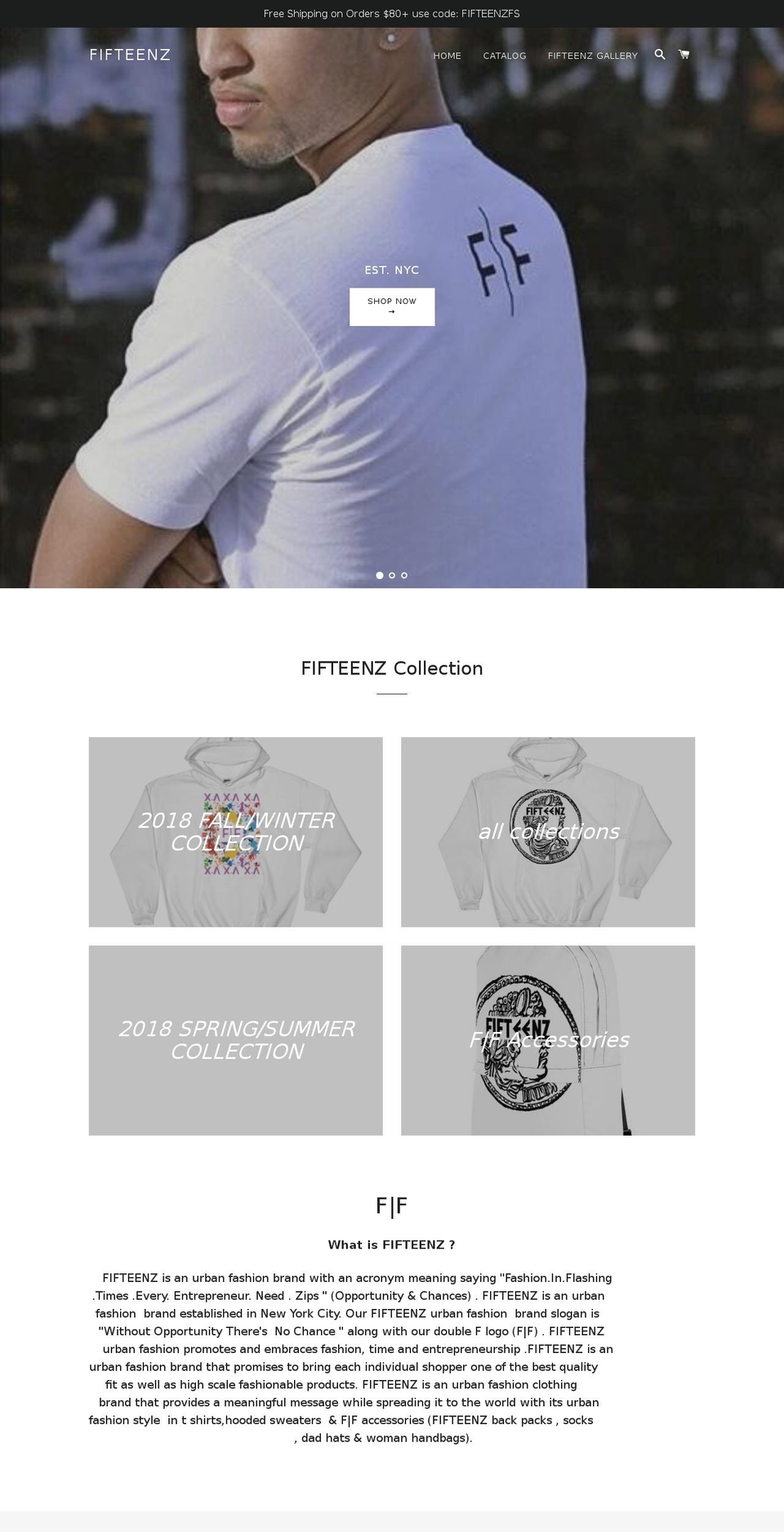 fifteenz.com — Shopify storefront screenshot