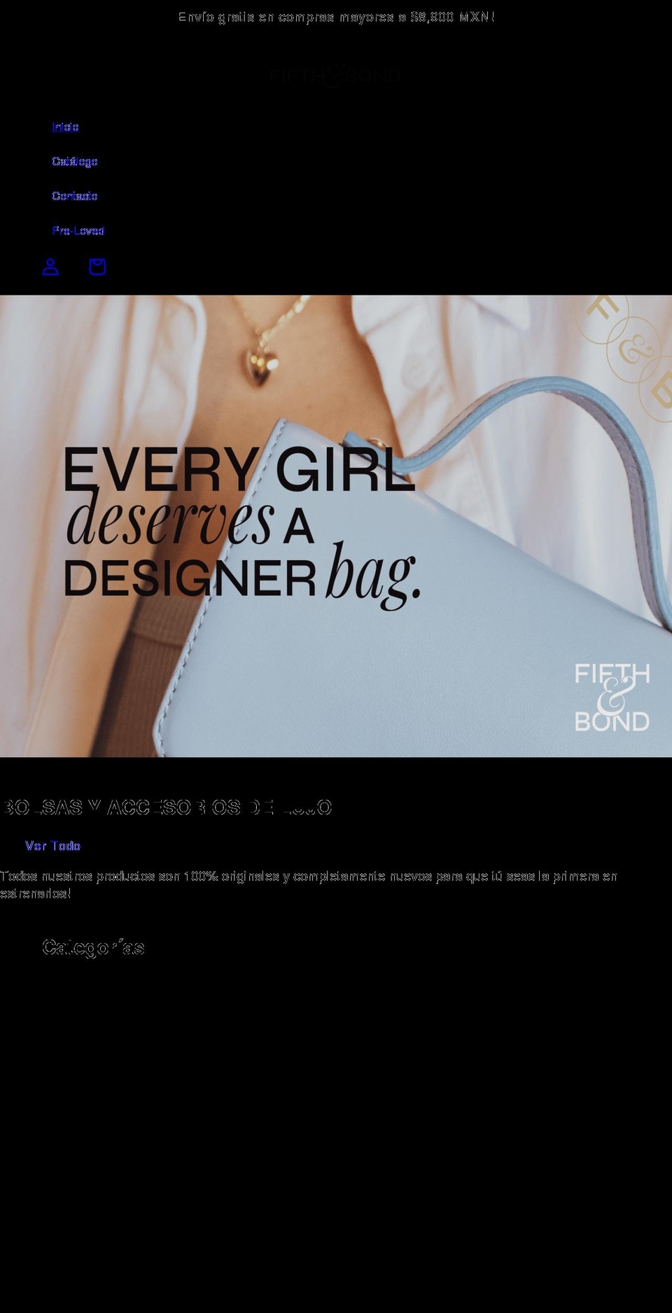 fifthandbond.com shopify website screenshot