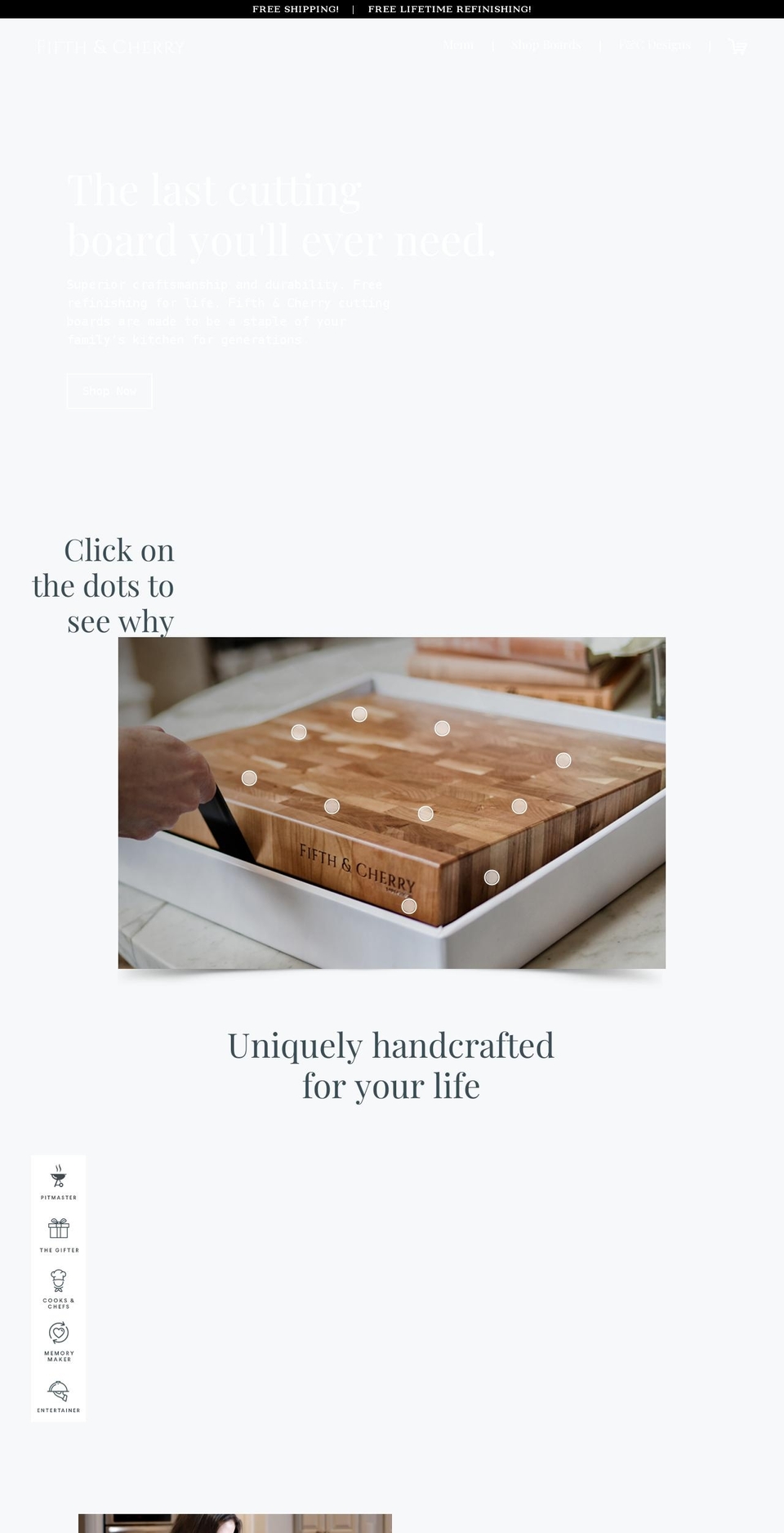 fifthandcherry.com shopify website screenshot