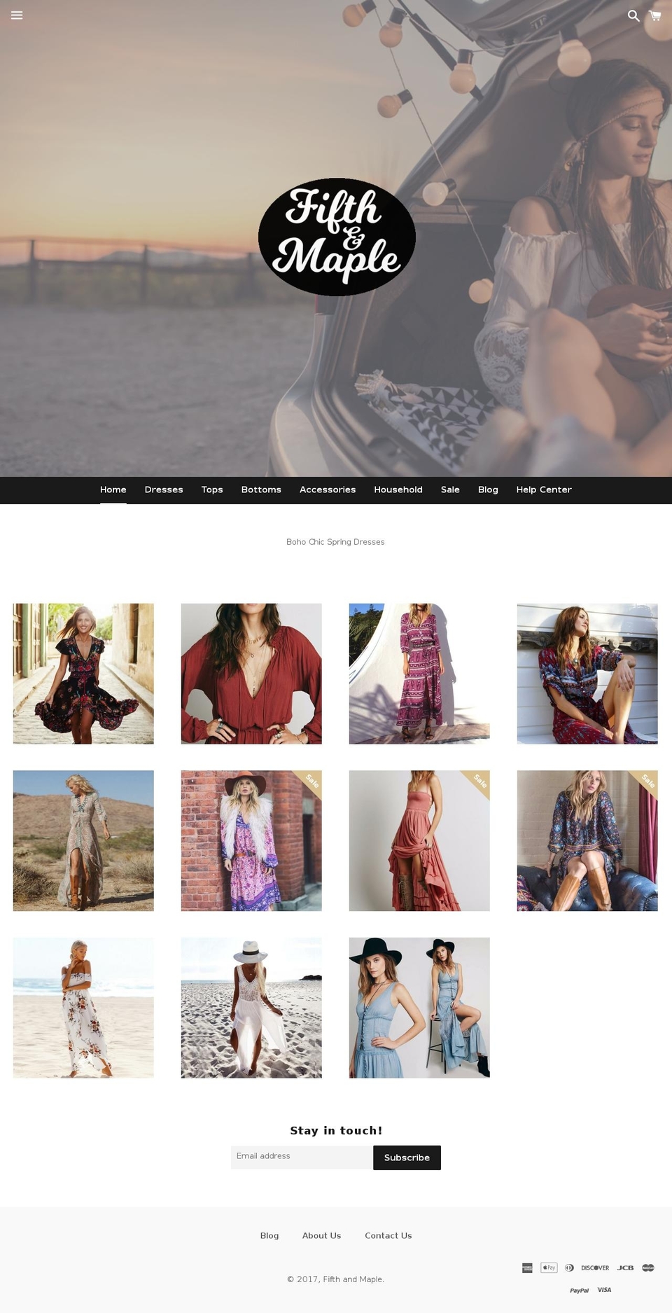 fifthandmaple.com shopify website screenshot