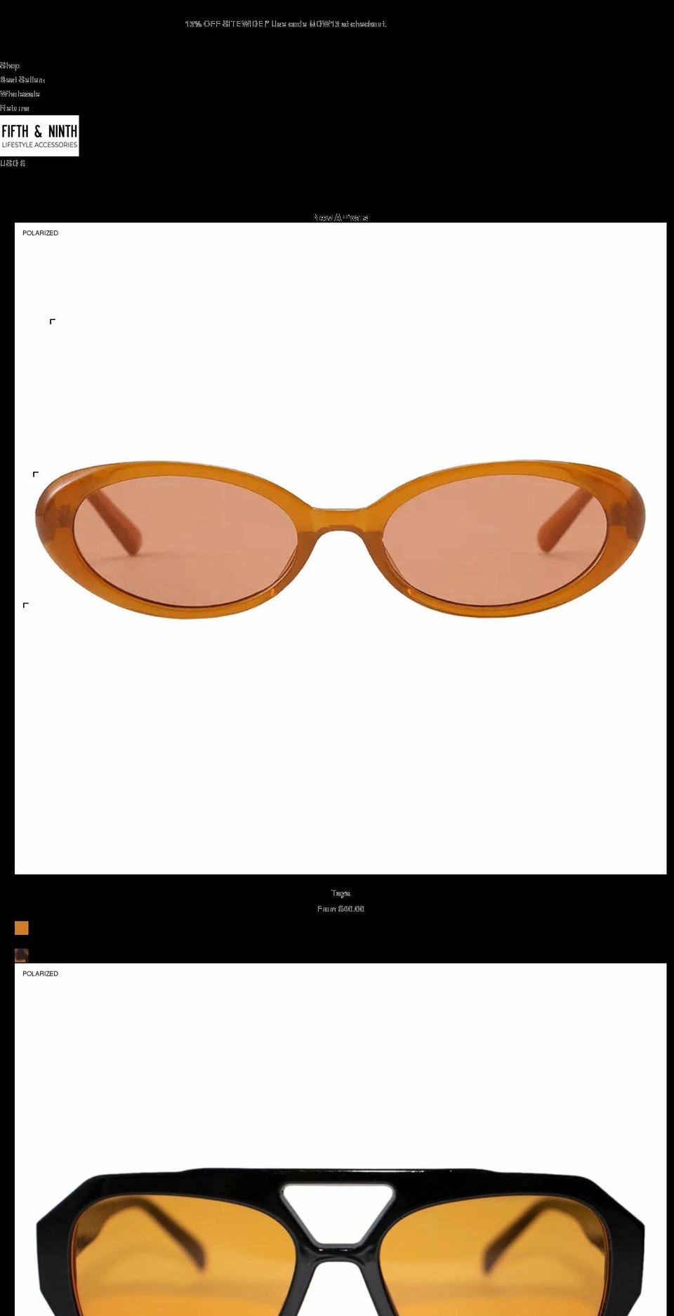 fifthandninth.com shopify website screenshot