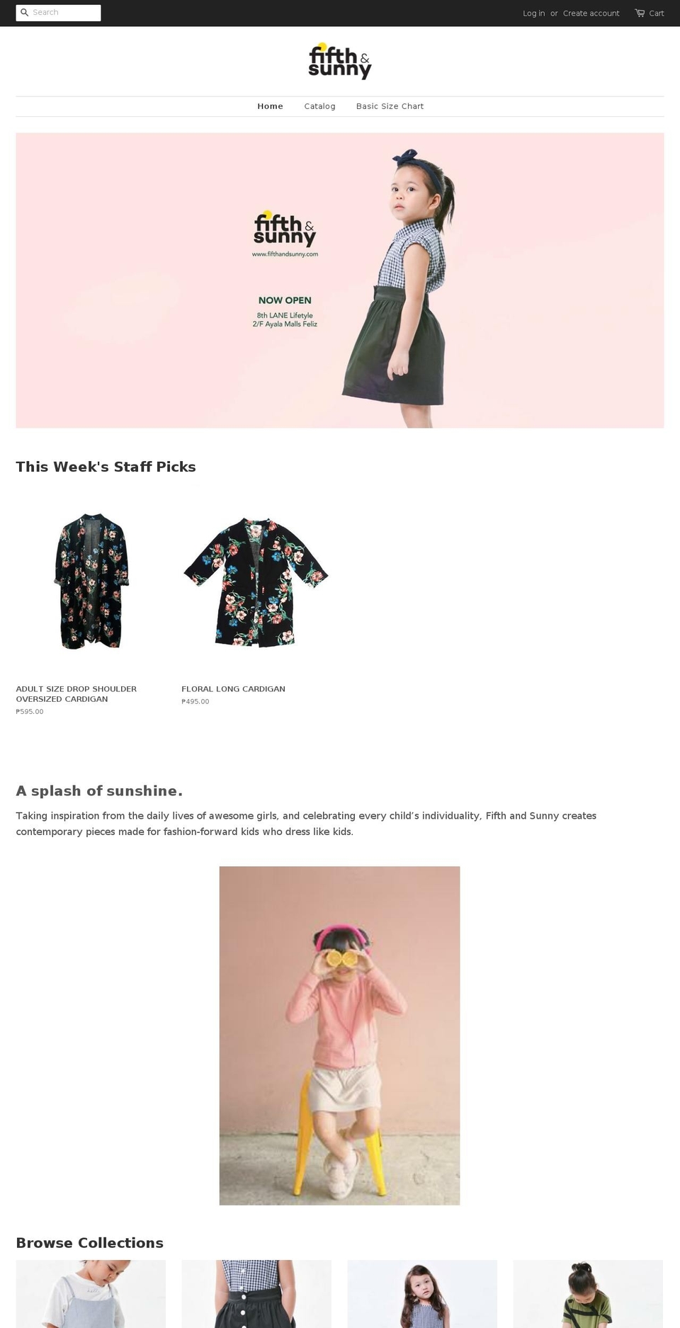 fifthandsunny.com — Shopify storefront screenshot