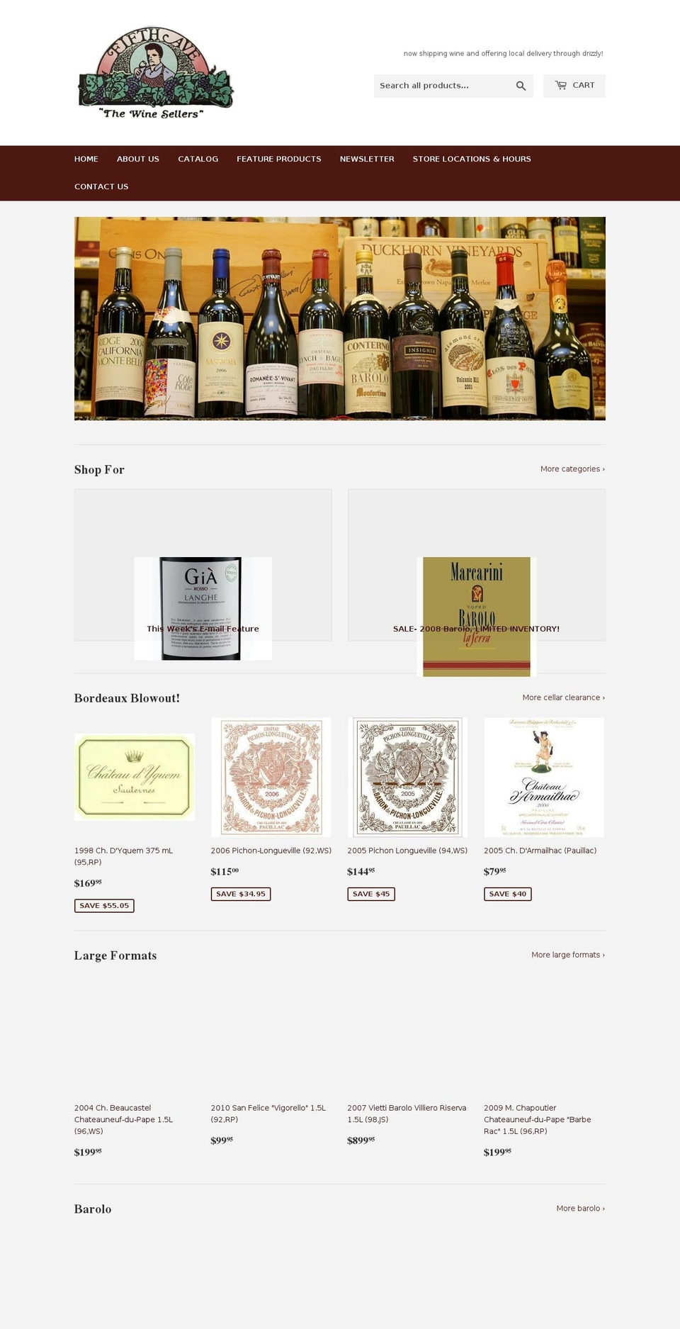 fifthaveliquors.com — Shopify storefront screenshot