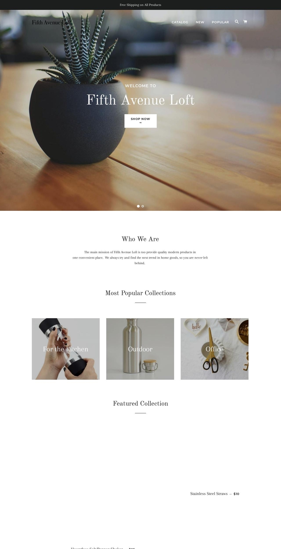 fifthavenueloft.com — Shopify storefront screenshot