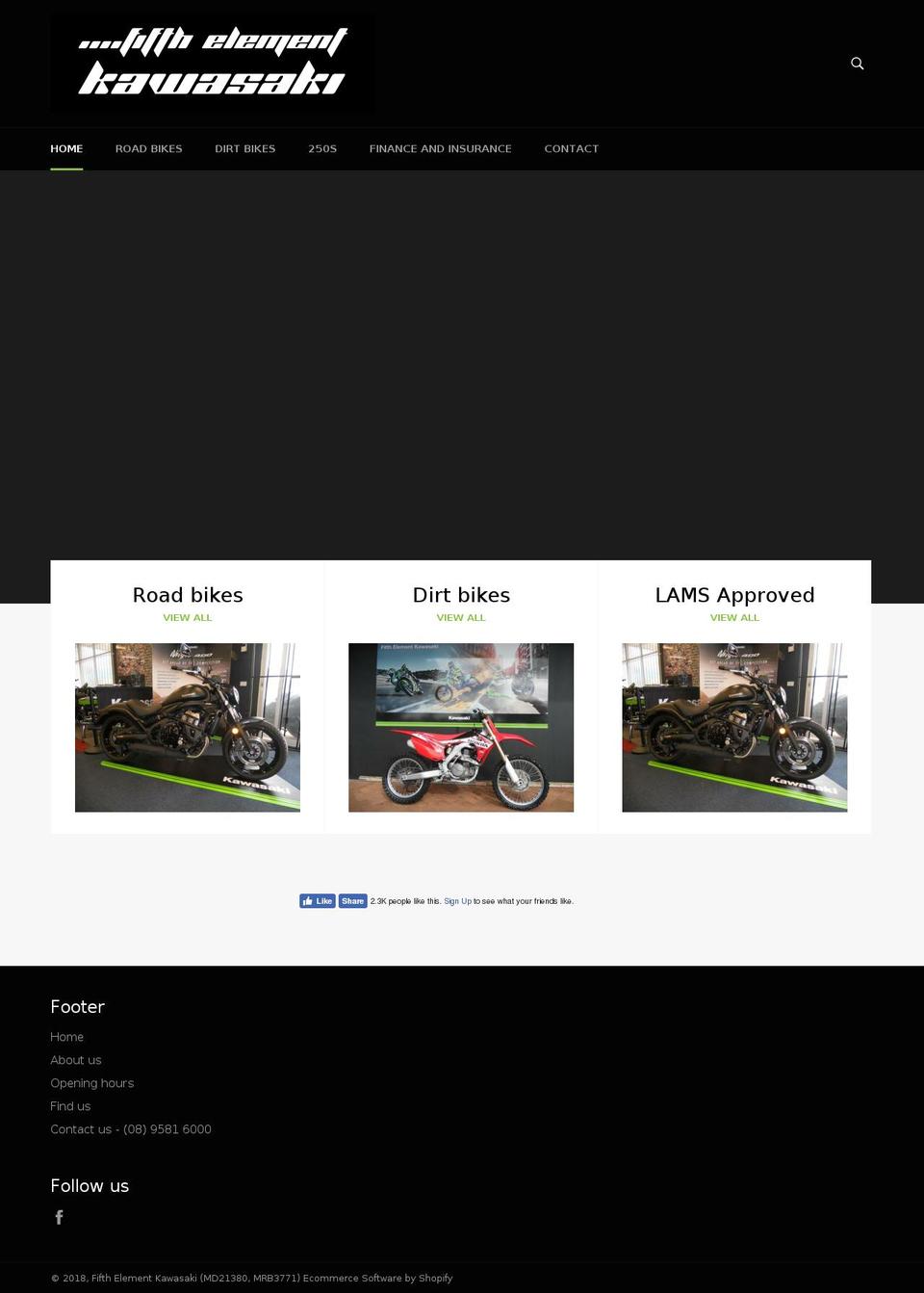 fifthelementkawasaki.com.au shopify website screenshot