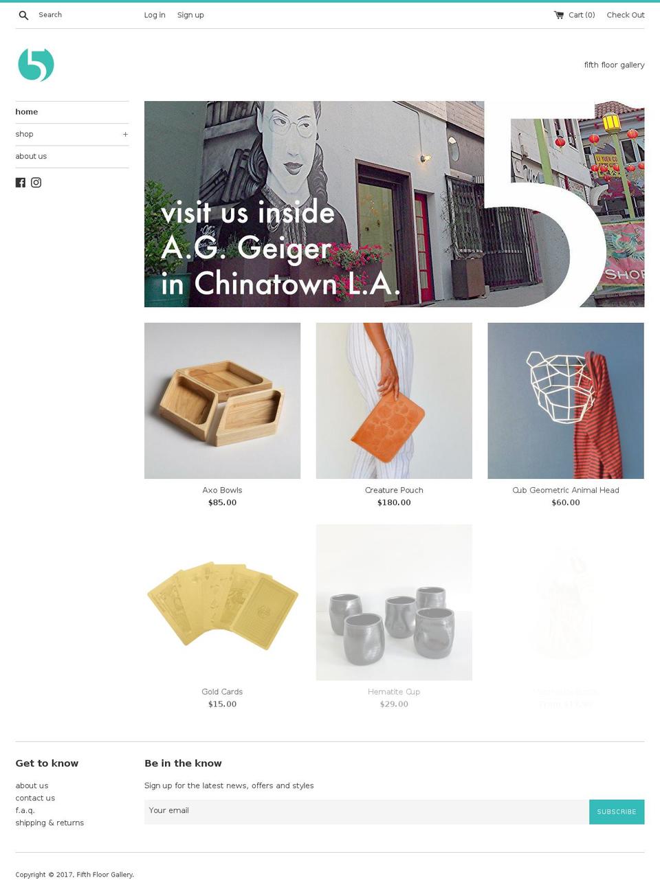 fifthfloorgallery.com shopify website screenshot