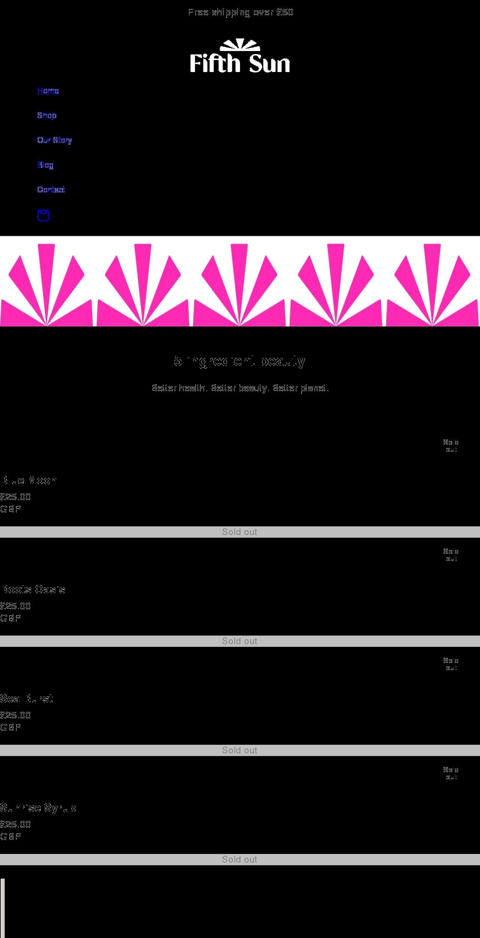 fifthsun.co.uk shopify website screenshot