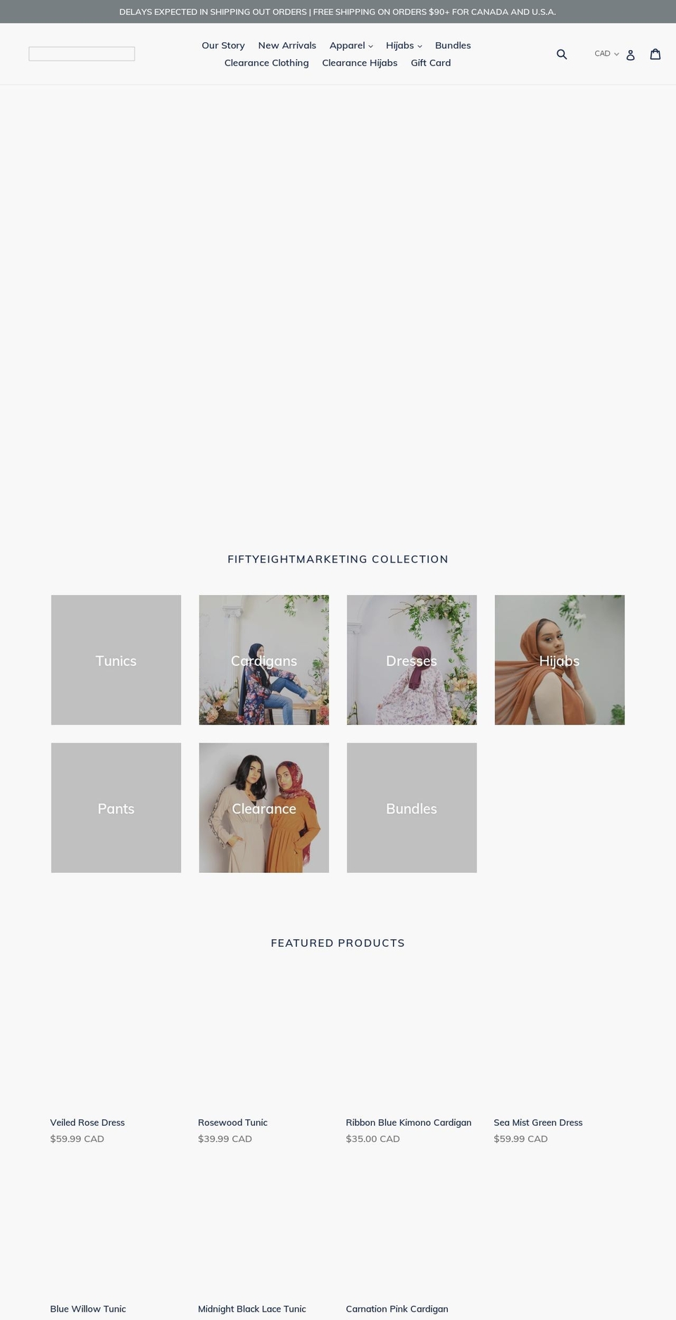 fiftyeightmarketing.com shopify website screenshot