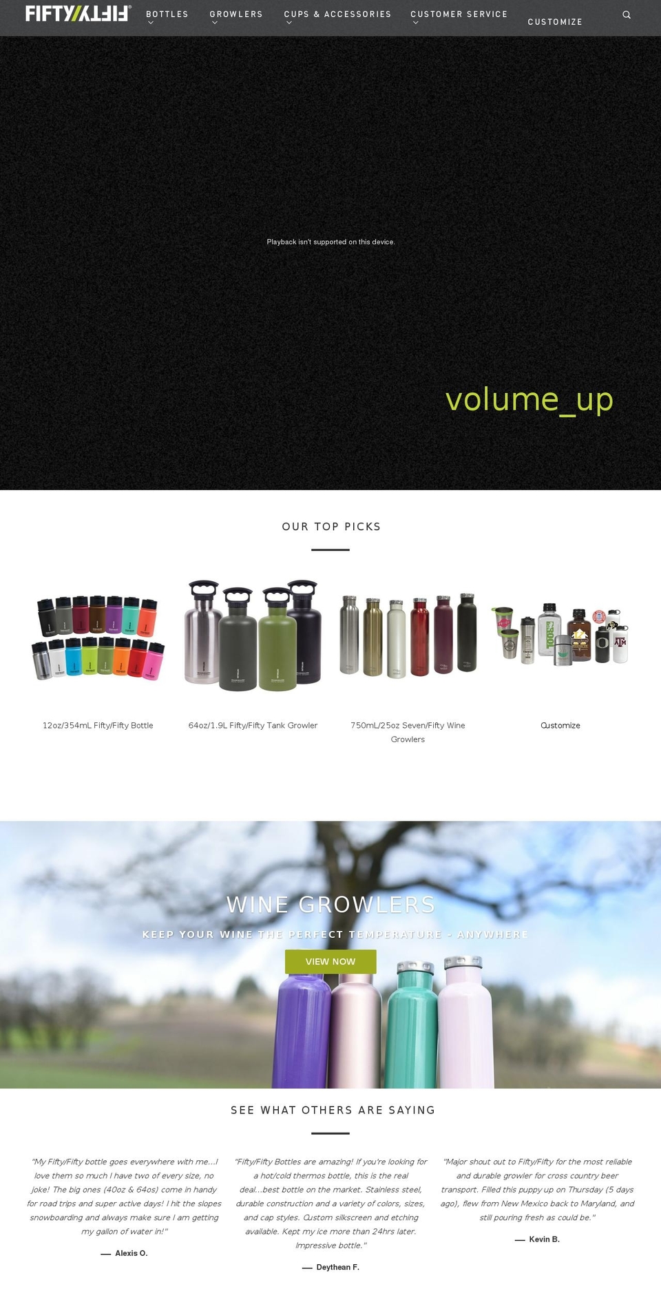 Fifty\/Fifty Bottles Shopify theme site example fiftyfiftybottles.info