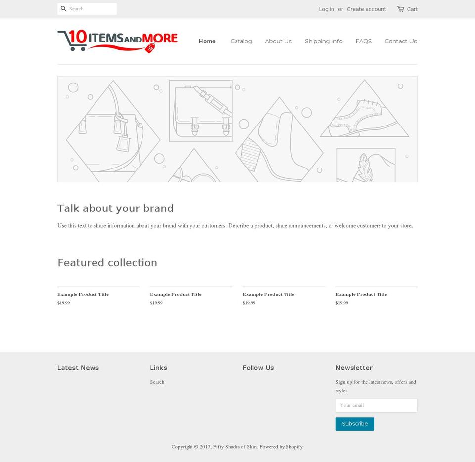 fiftyshadesofskin.com shopify website screenshot