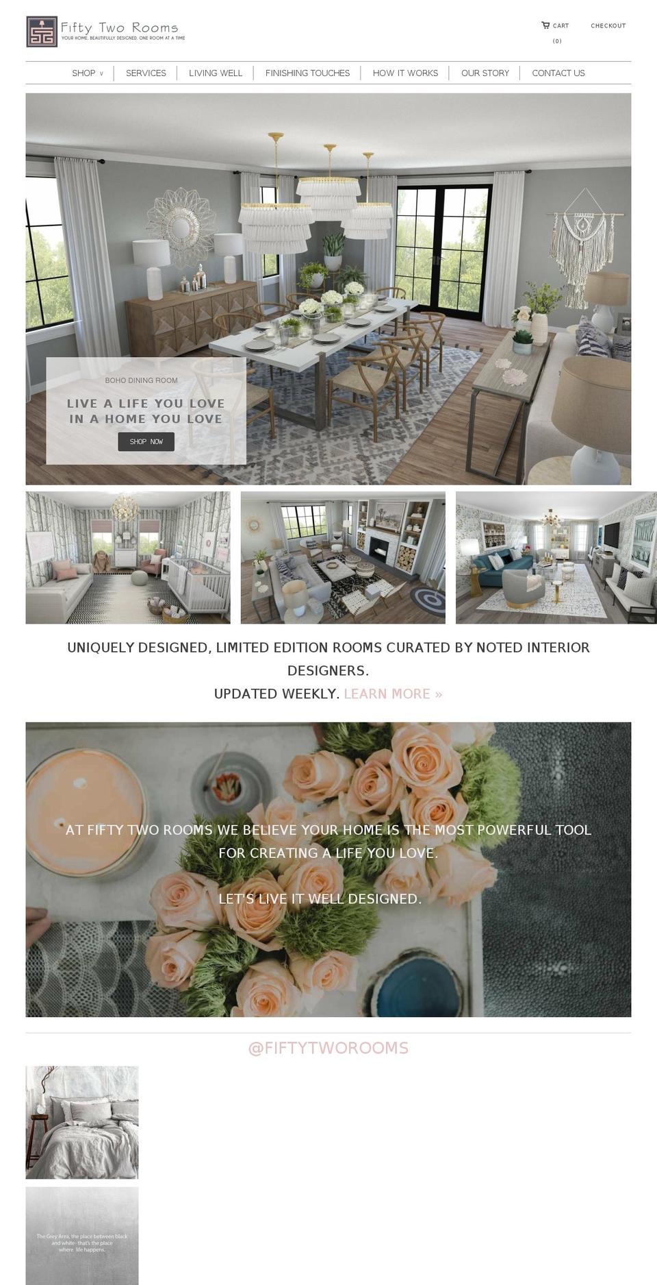 fiftytworooms.org shopify website screenshot