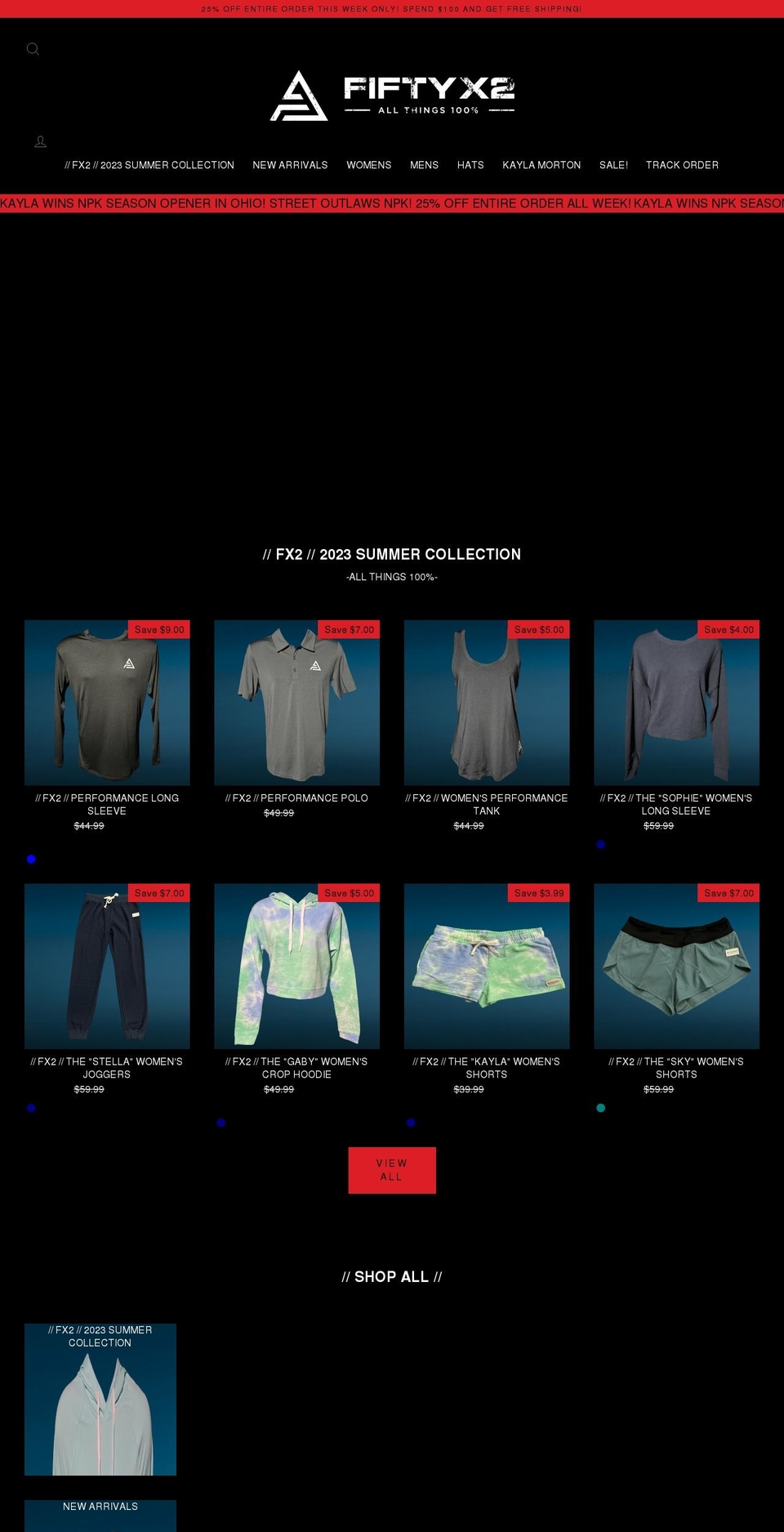 fiftyx2apparel.com shopify website screenshot
