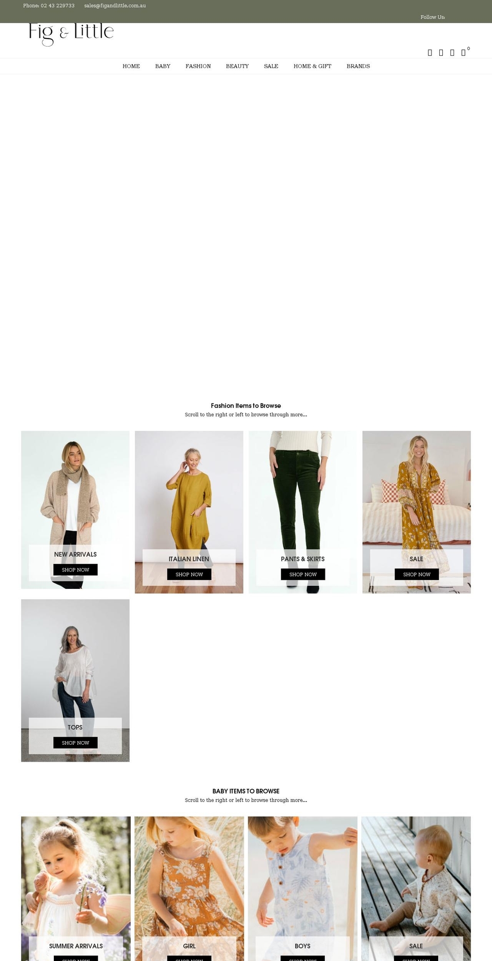 figandlittle.com.au shopify website screenshot