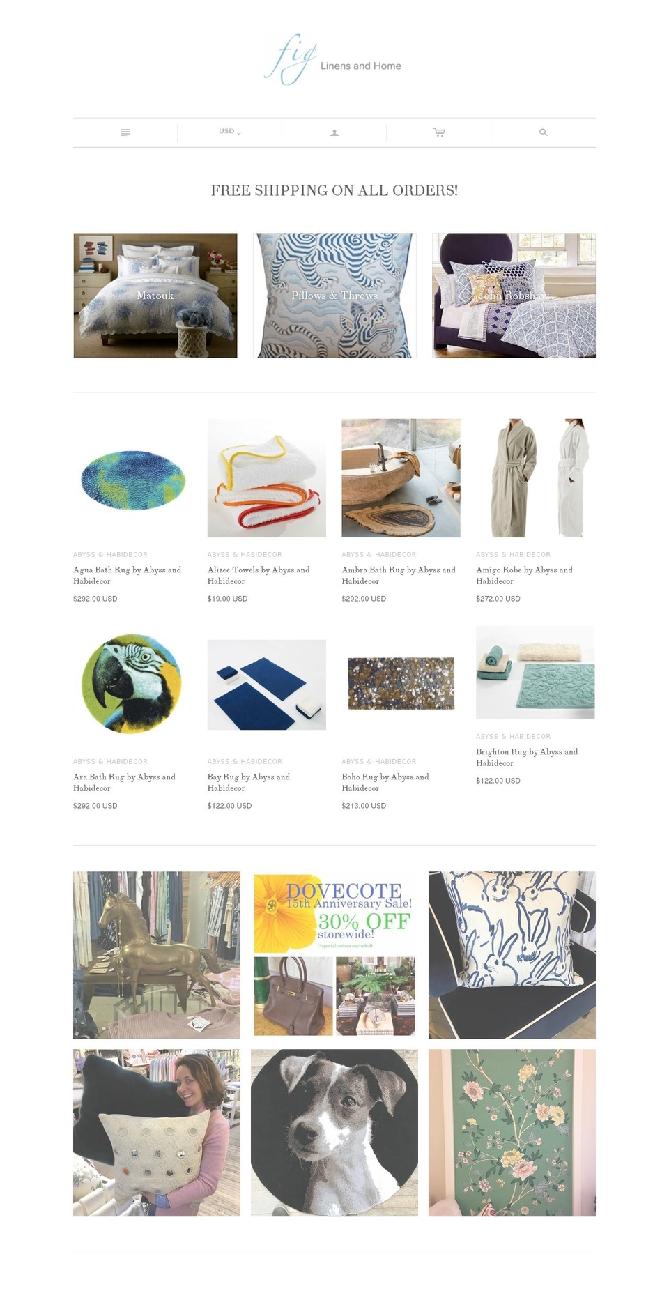 figbedandbath.com shopify website screenshot