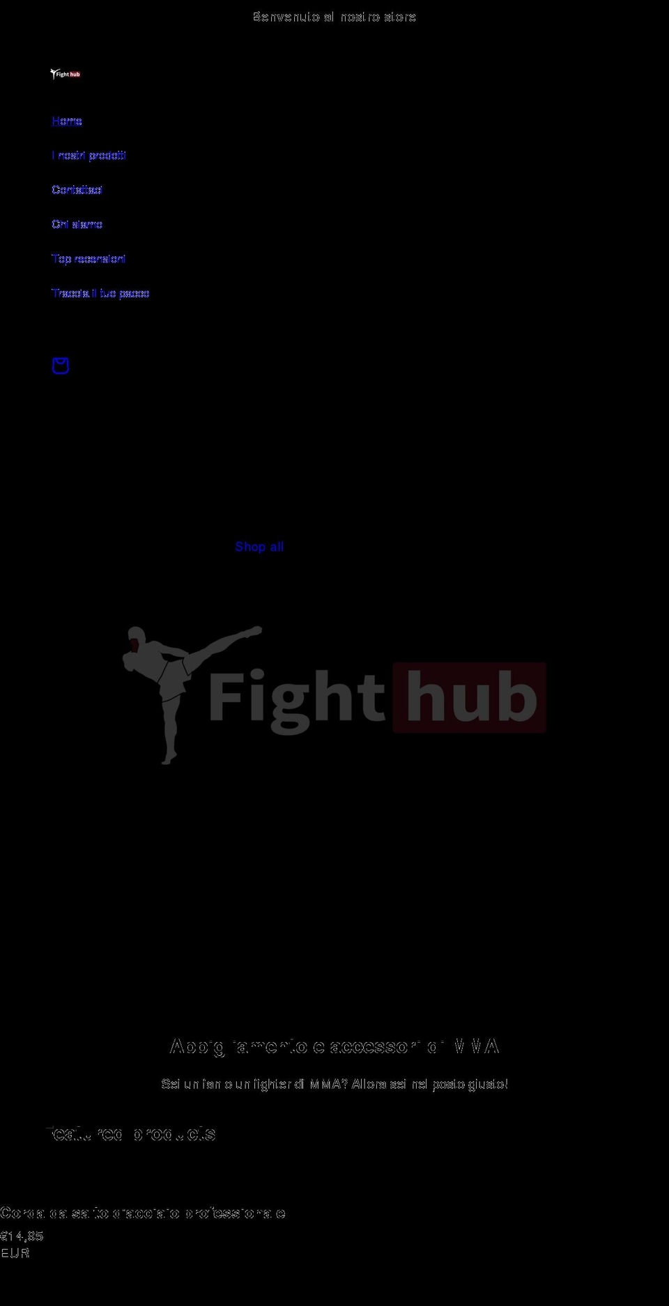 fight-hub.com shopify website screenshot