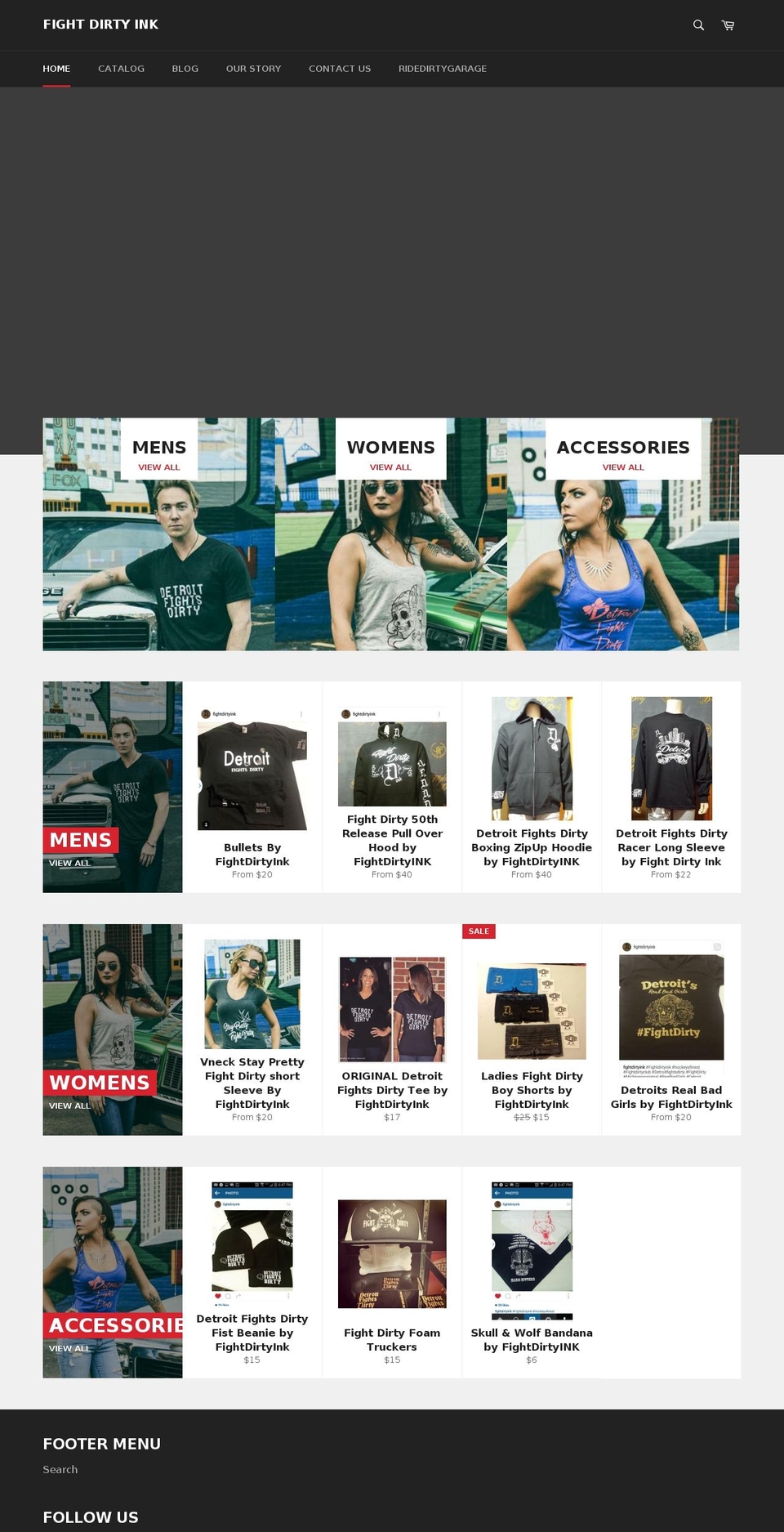 fightdirtyink.com shopify website screenshot