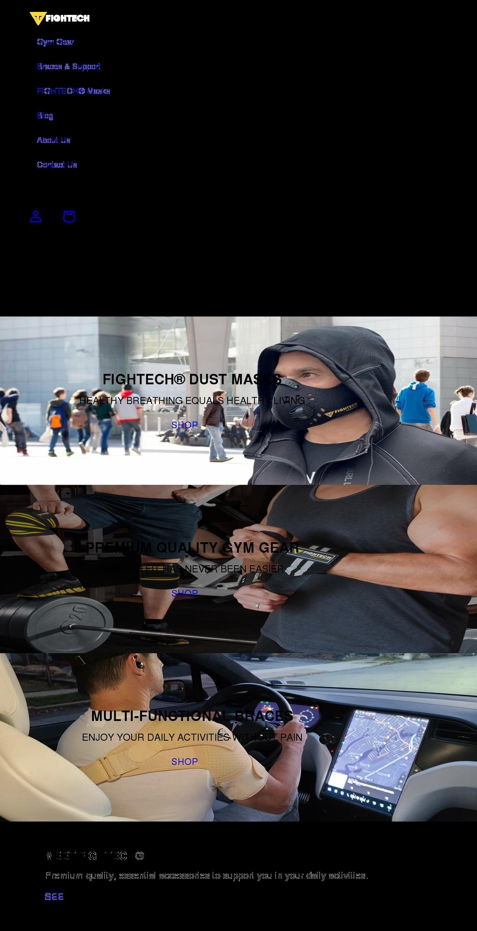 fightechgear.com shopify website screenshot
