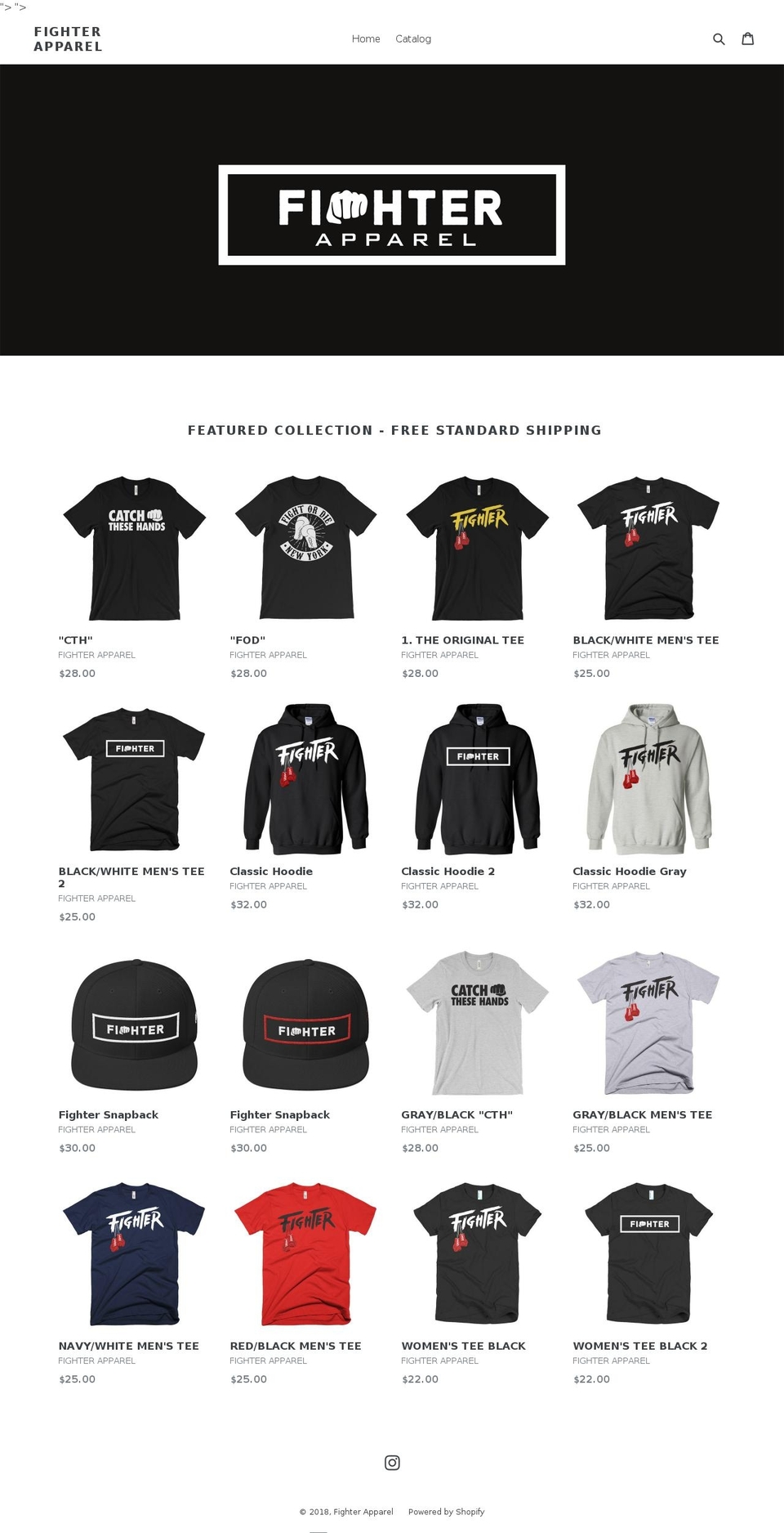 fighterny.com — Shopify storefront screenshot