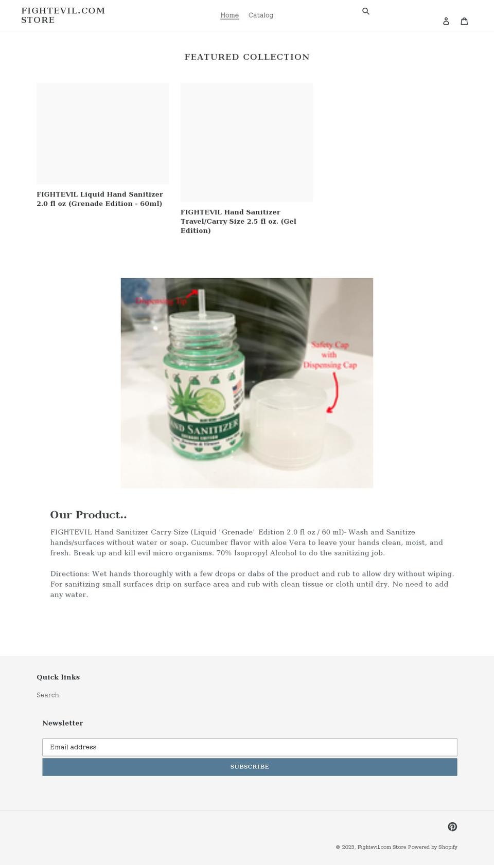 fightevil.com shopify website screenshot