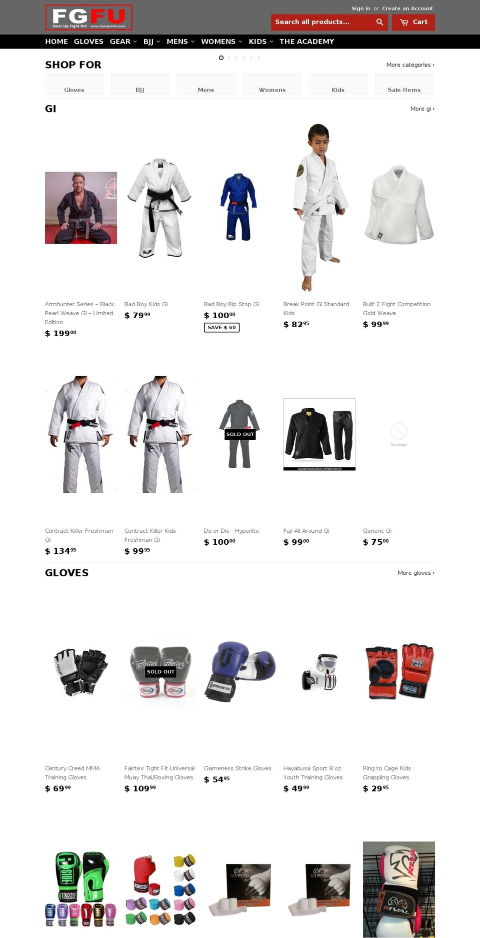 fightgearforyou.com shopify website screenshot