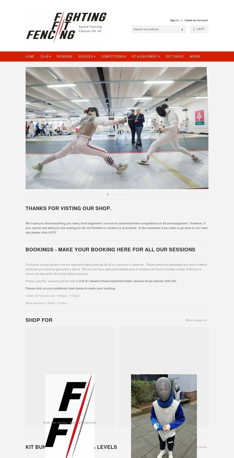 fighting-fit-fencing.myshopify.com shopify website screenshot