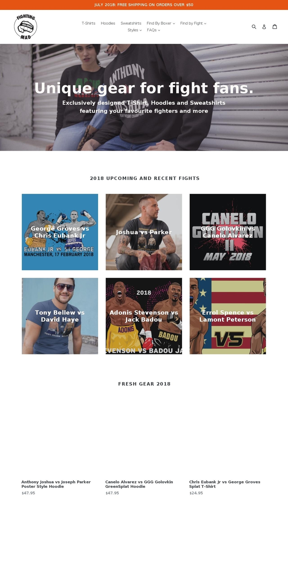 fighting-mad.com — Shopify storefront screenshot