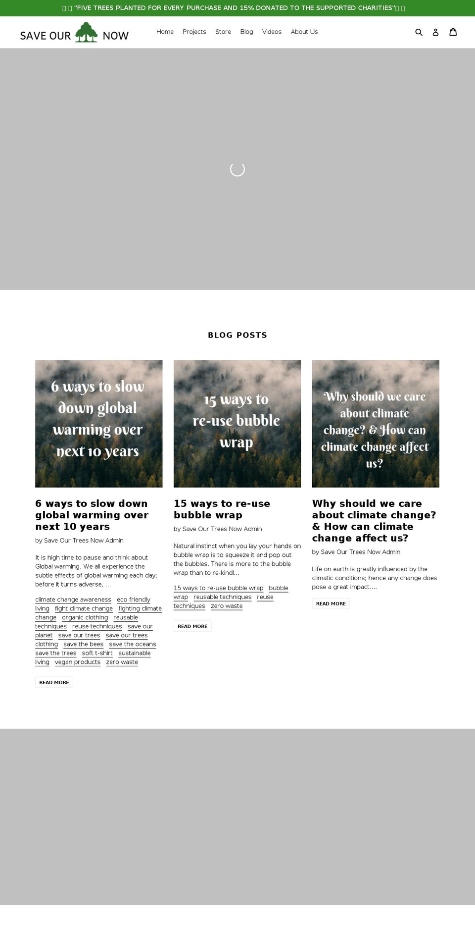 fightingclimatechange.com — Shopify storefront screenshot
