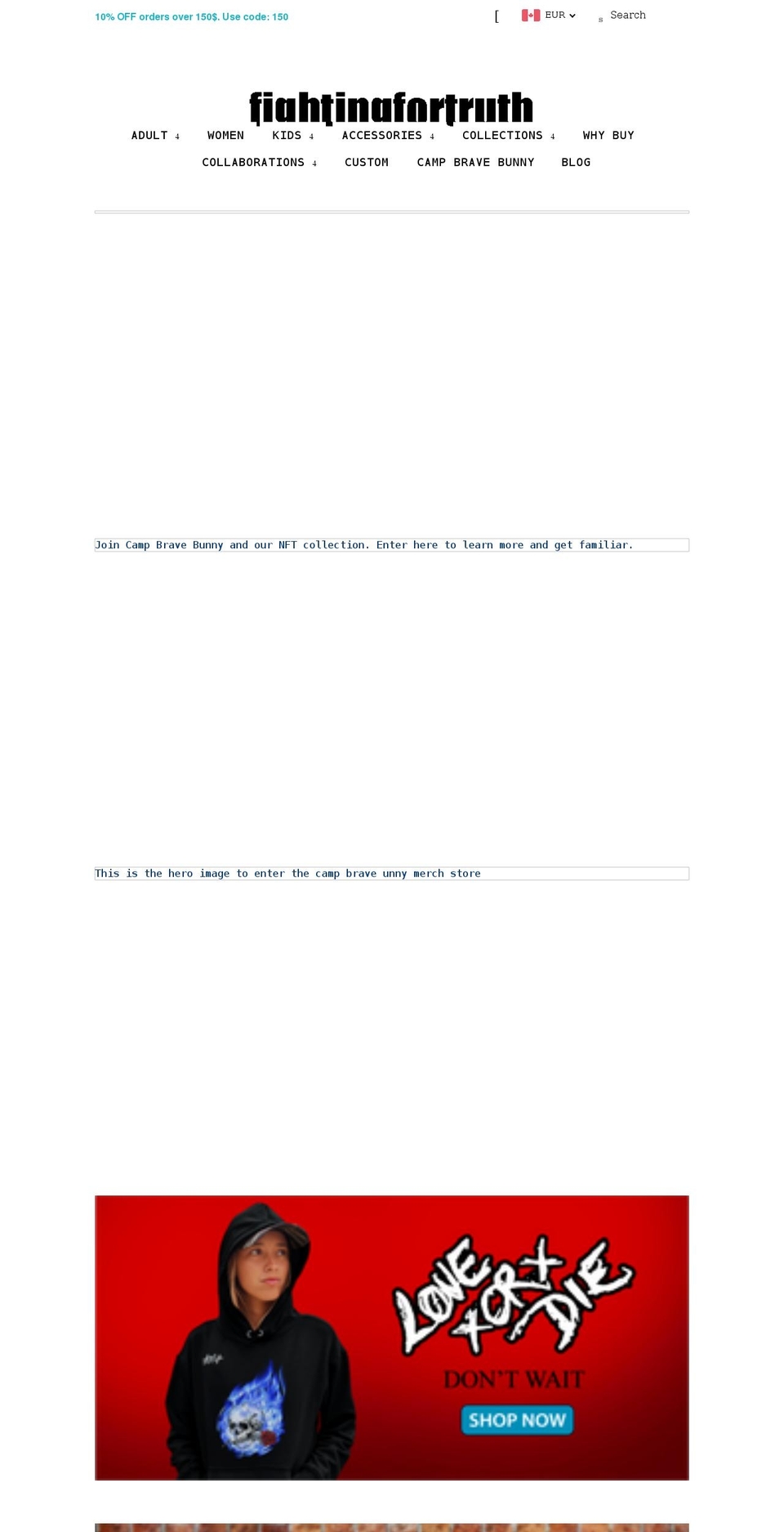 fightingfortruth.com shopify website screenshot