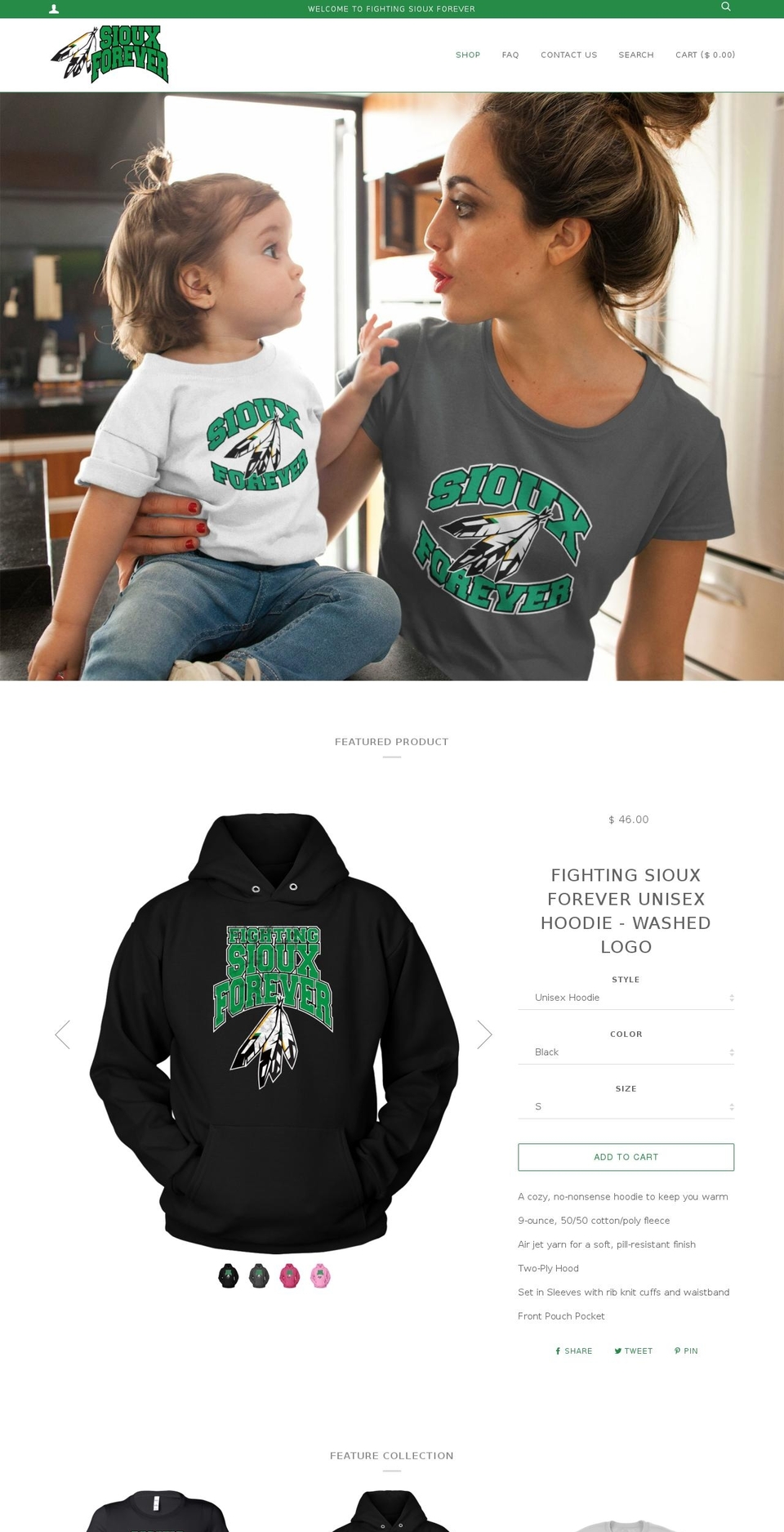 fightingsiouxforever.com shopify website screenshot