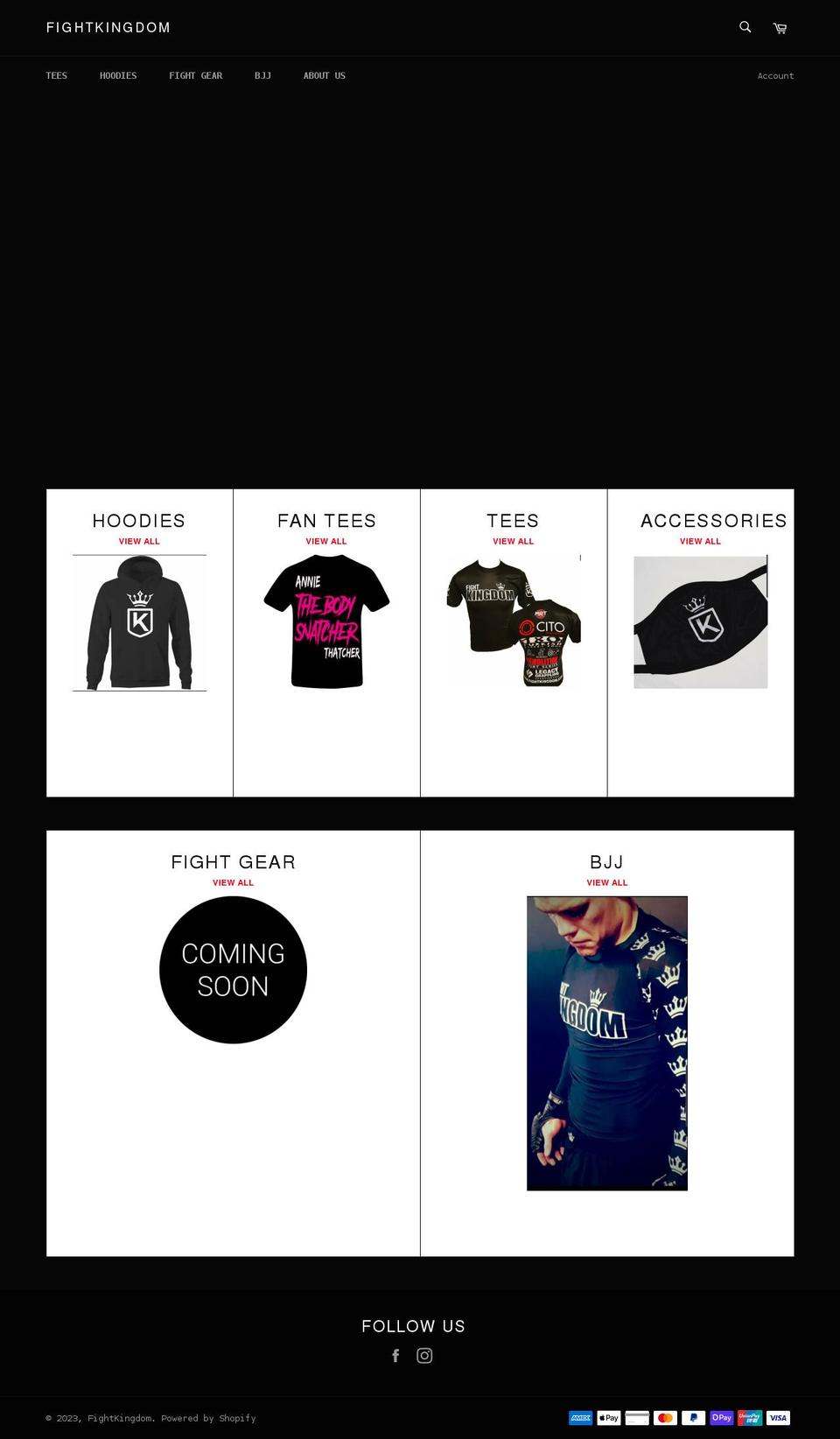 fightkingdom.com shopify website screenshot