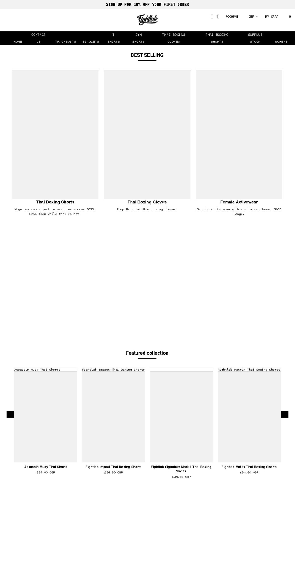 fightlab.com shopify website screenshot