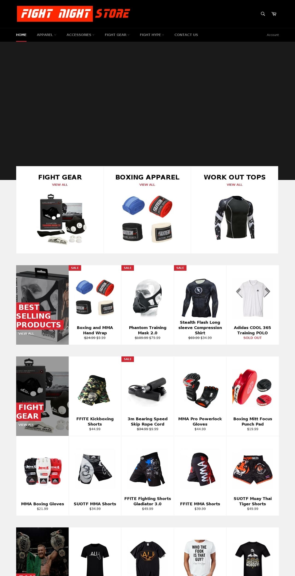fightnightstore.com shopify website screenshot