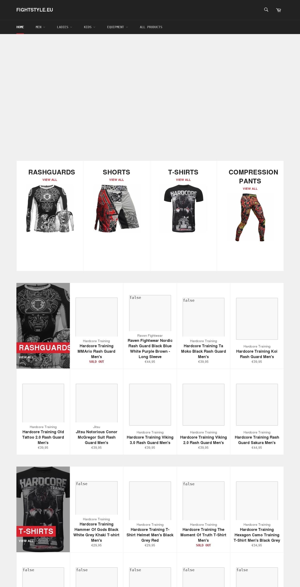 fightstyle.eu shopify website screenshot