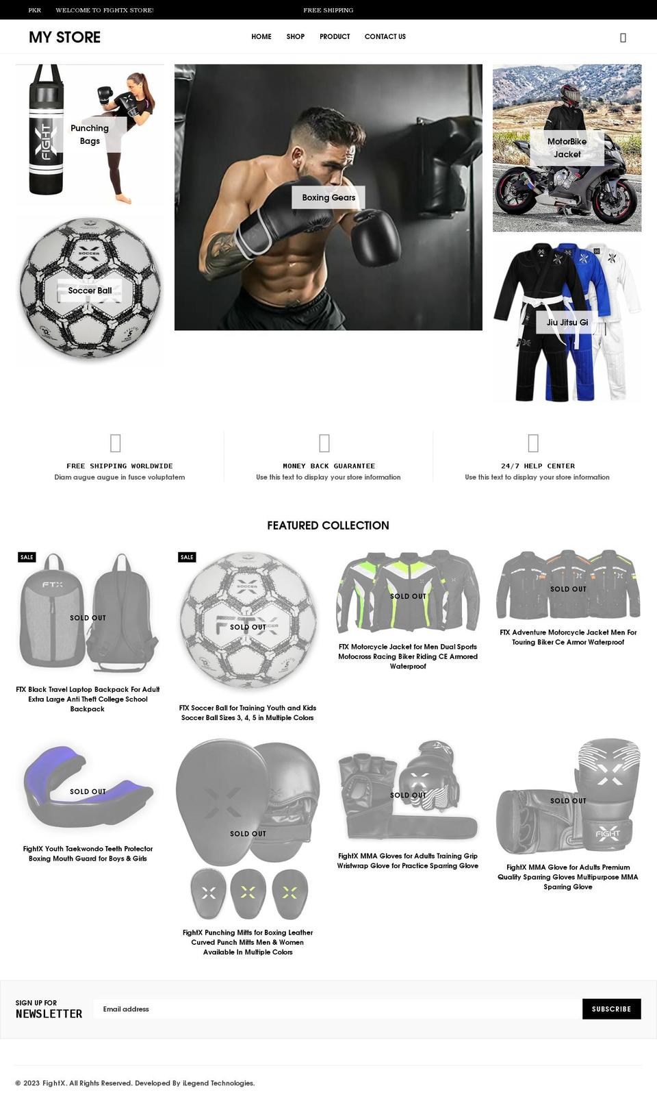 fightx.us shopify website screenshot