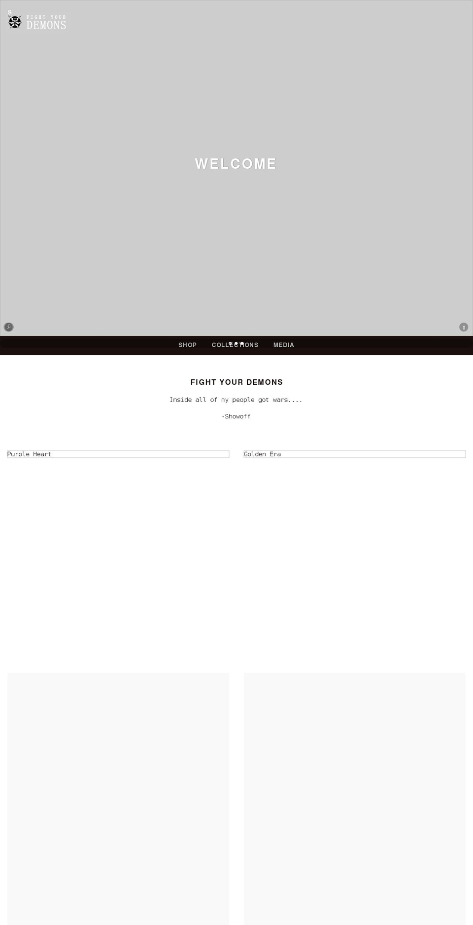 fightyourdemons.org shopify website screenshot