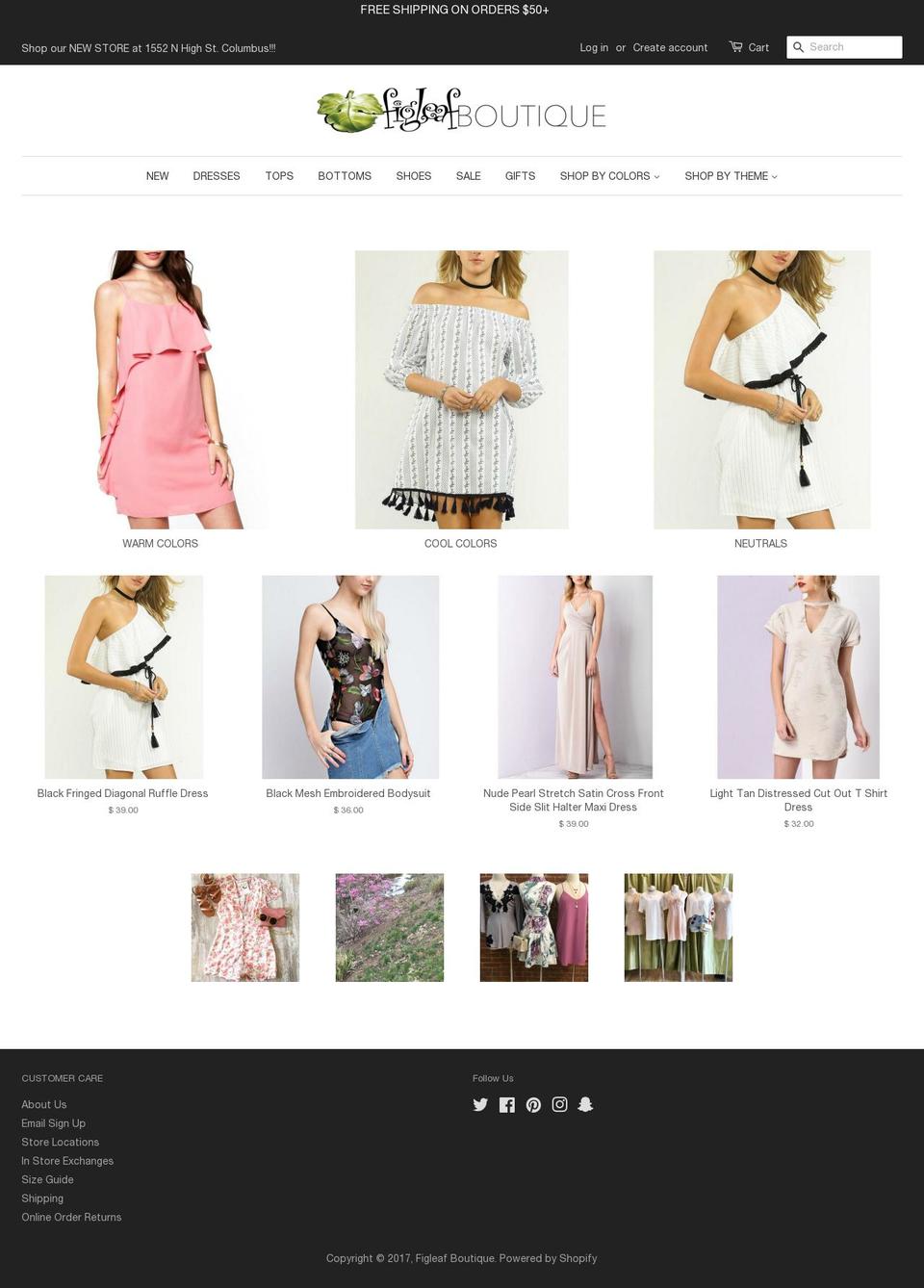 figleafboutique.com shopify website screenshot