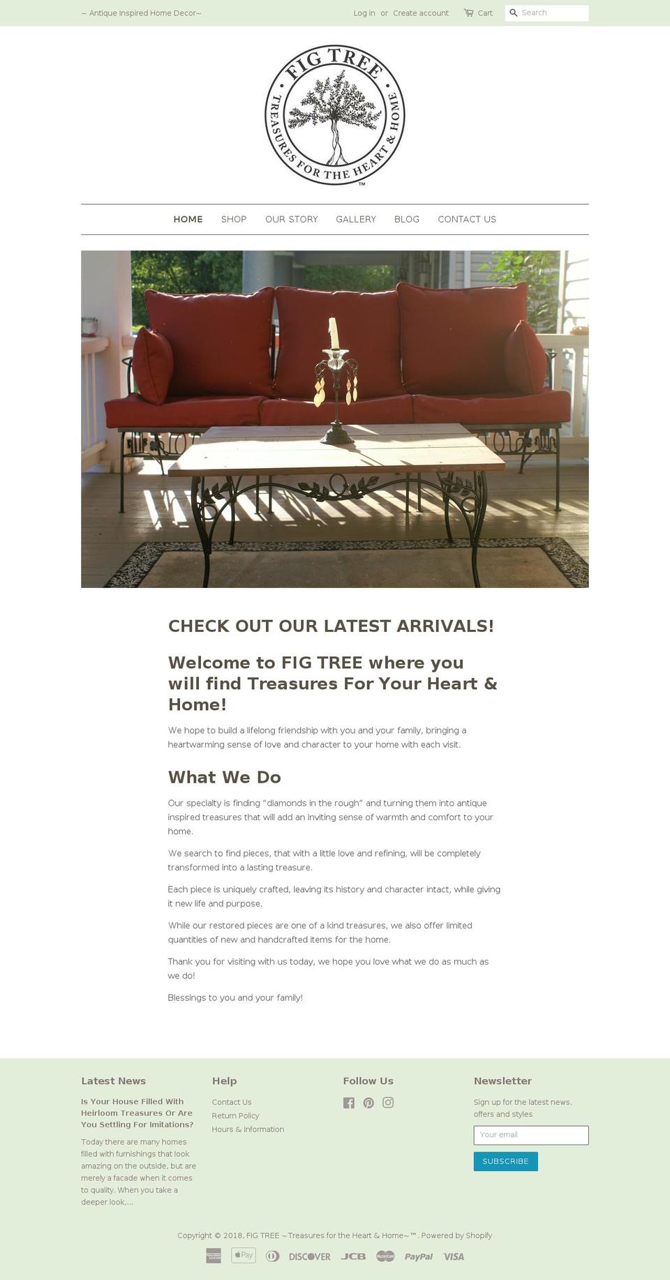 figtreetreasures.com shopify website screenshot