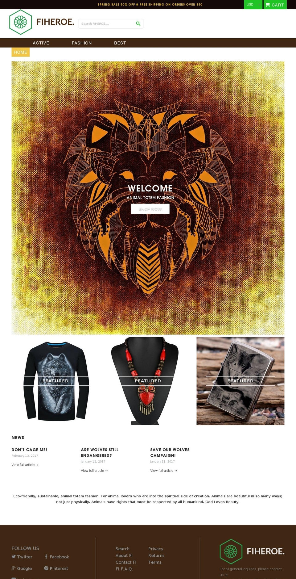 fiheroe.com shopify website screenshot