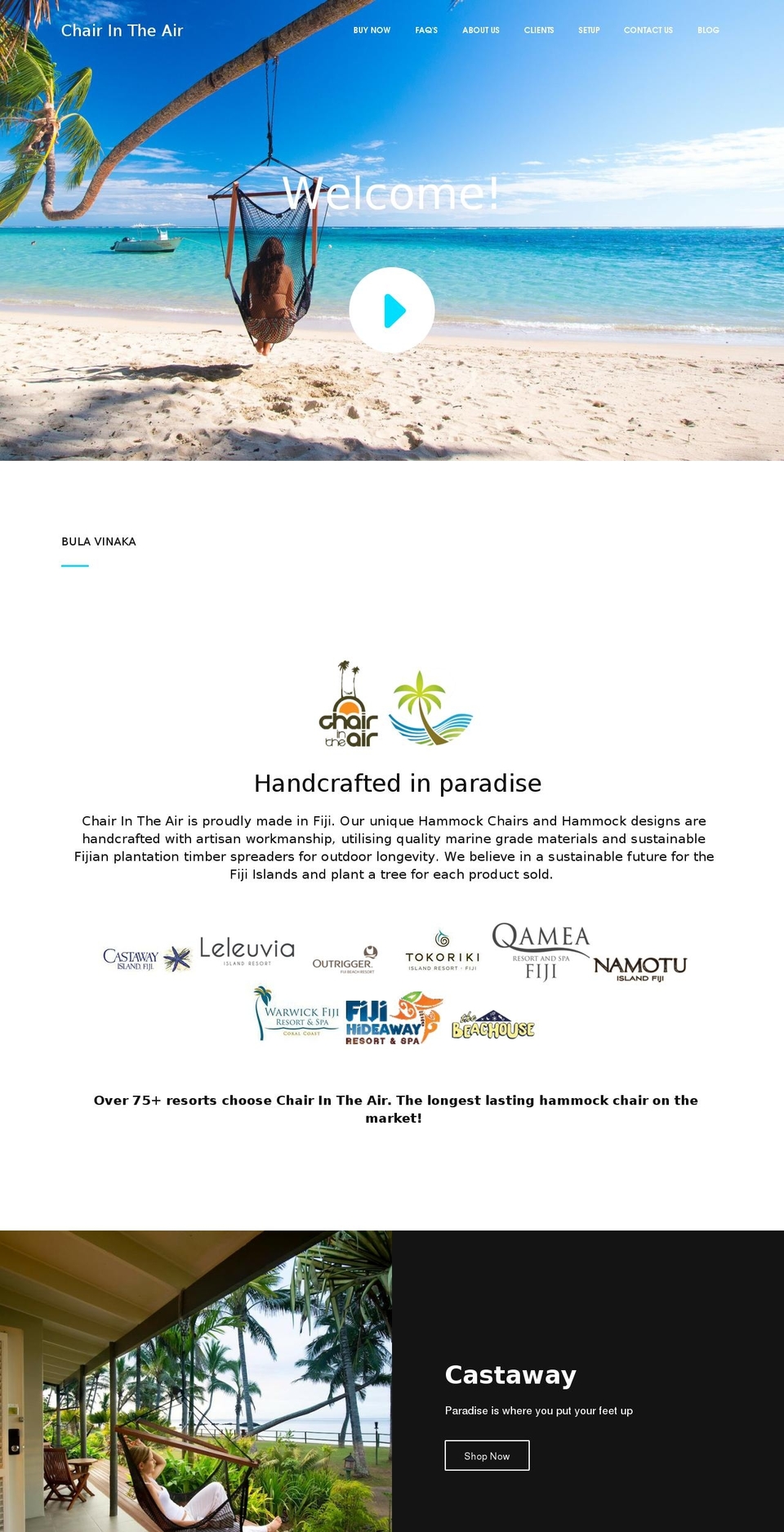 fijibeachchair.com shopify website screenshot
