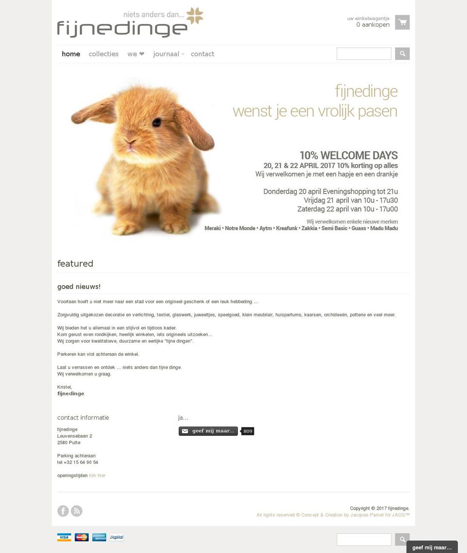 fijnedinge.be shopify website screenshot