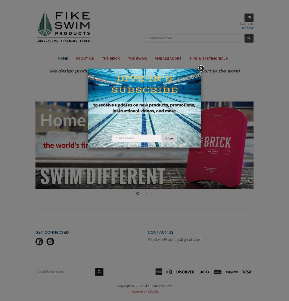 fikeswimproducts.com shopify website screenshot