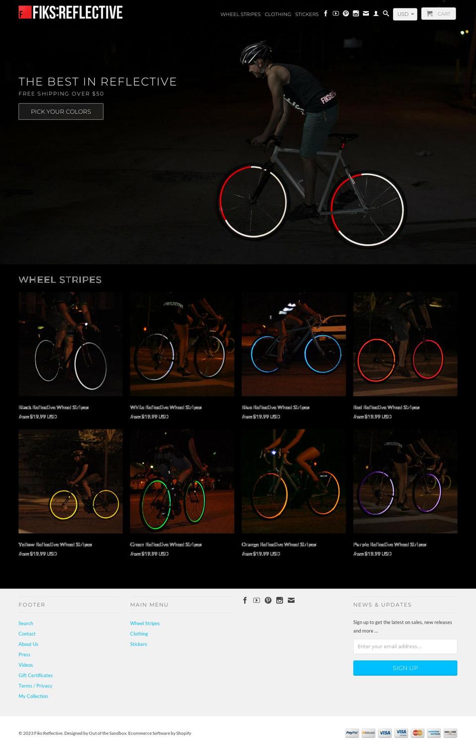 fiksreflective.com shopify website screenshot