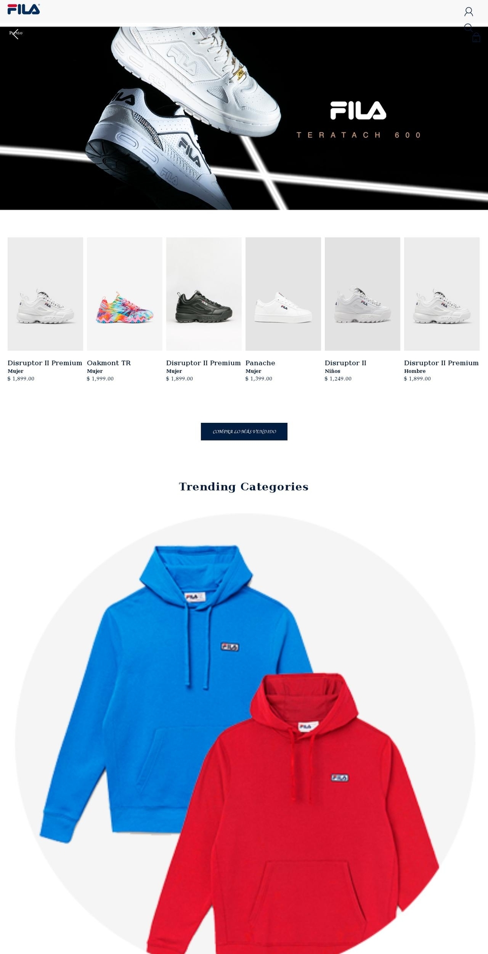 fila-mexico.com.mx shopify website screenshot