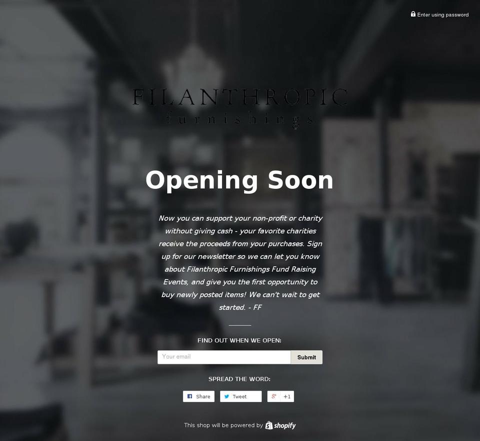 filanthropicfurnishings.com — Shopify storefront screenshot
