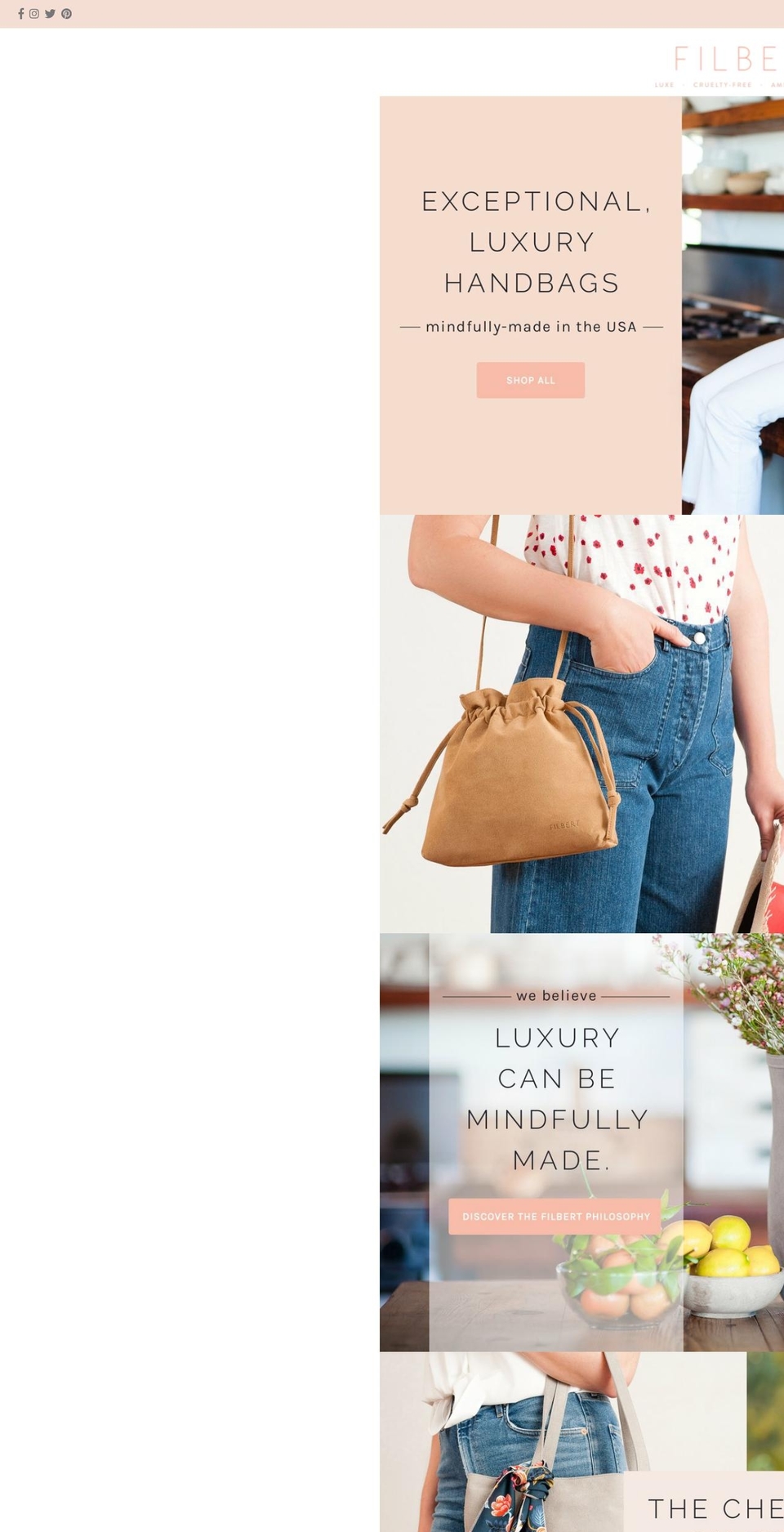 filbertbags.com — Shopify storefront screenshot