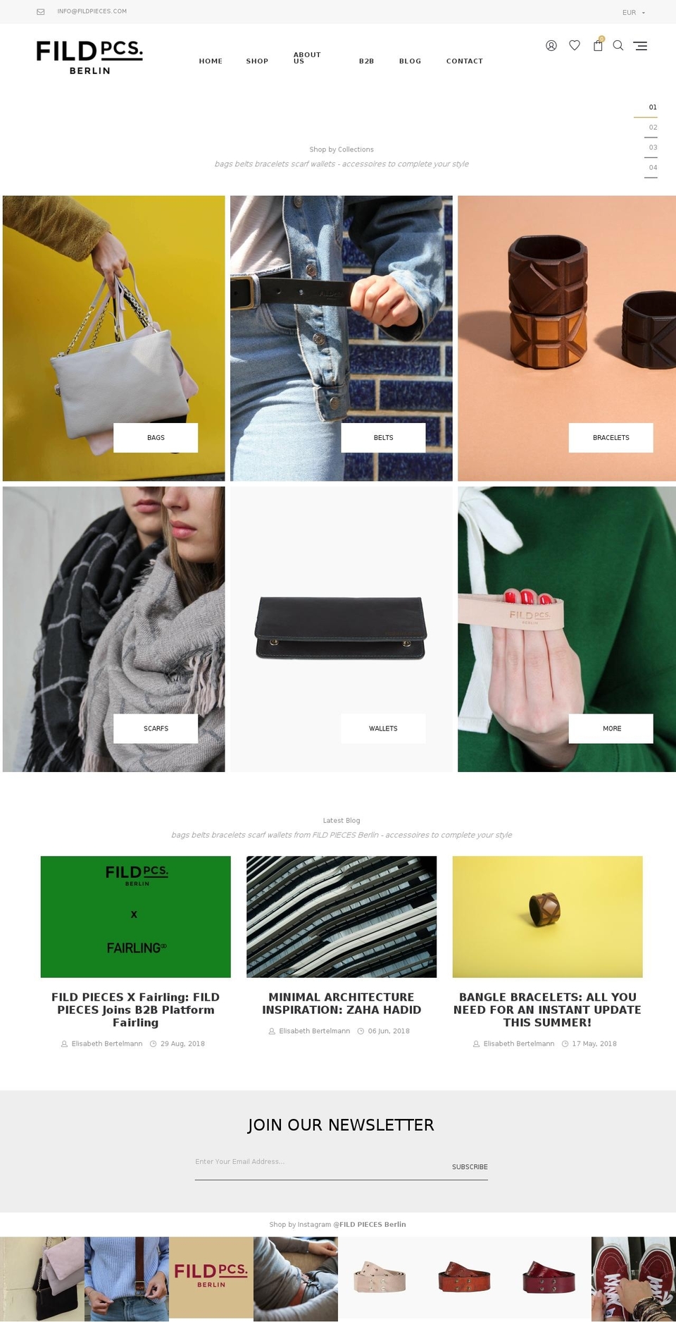 fild-pieces.com shopify website screenshot
