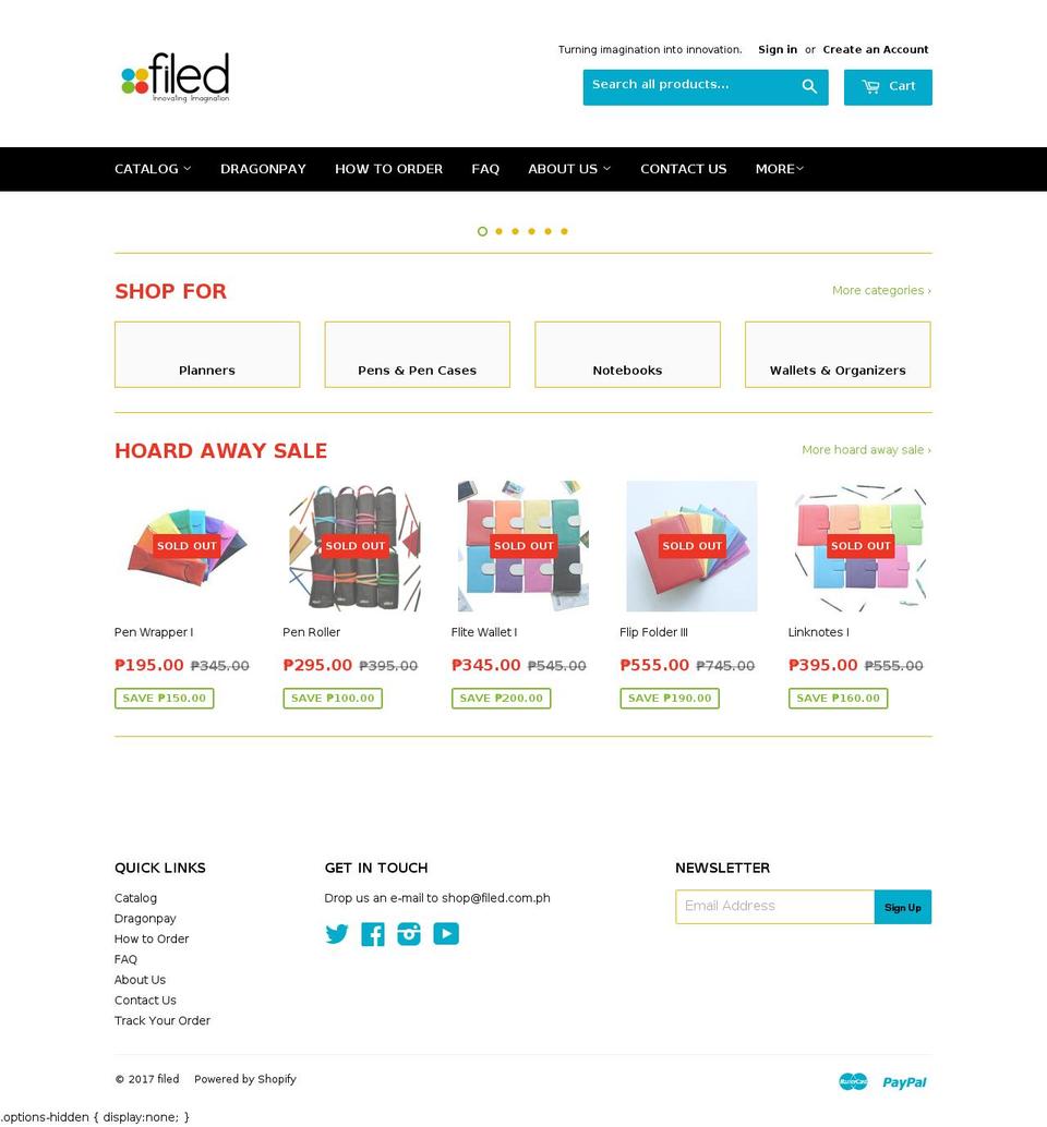 filed.com.ph shopify website screenshot