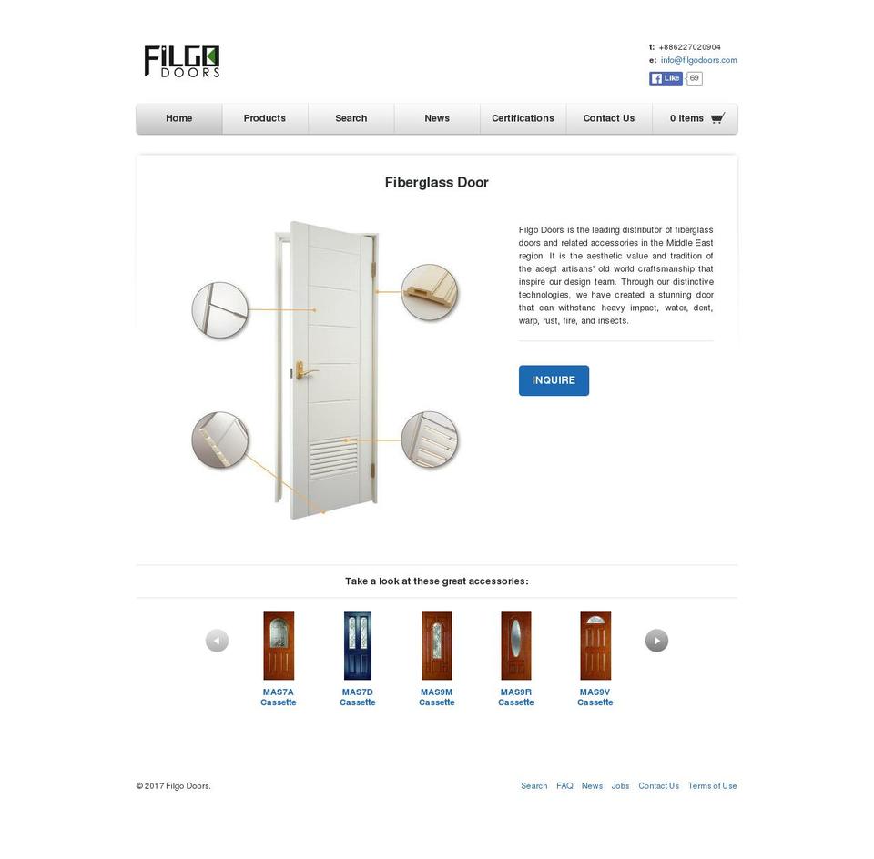 filgodoors.com shopify website screenshot