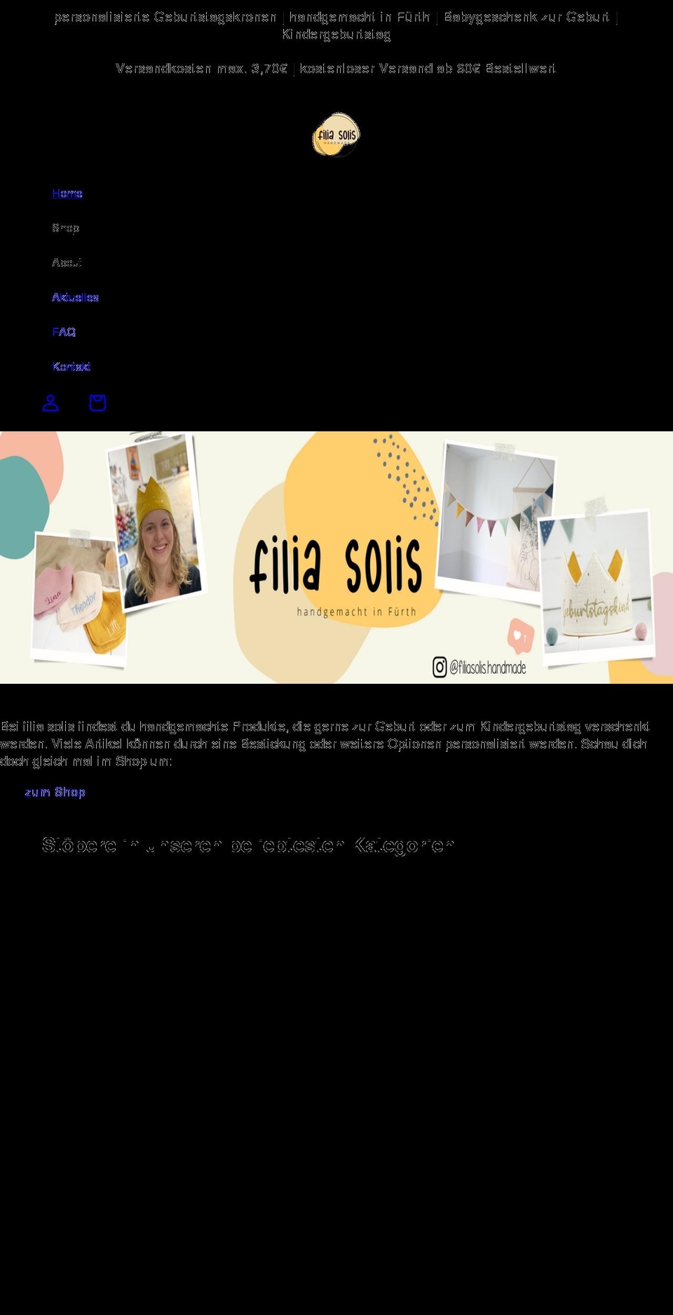 filiasolis.de shopify website screenshot